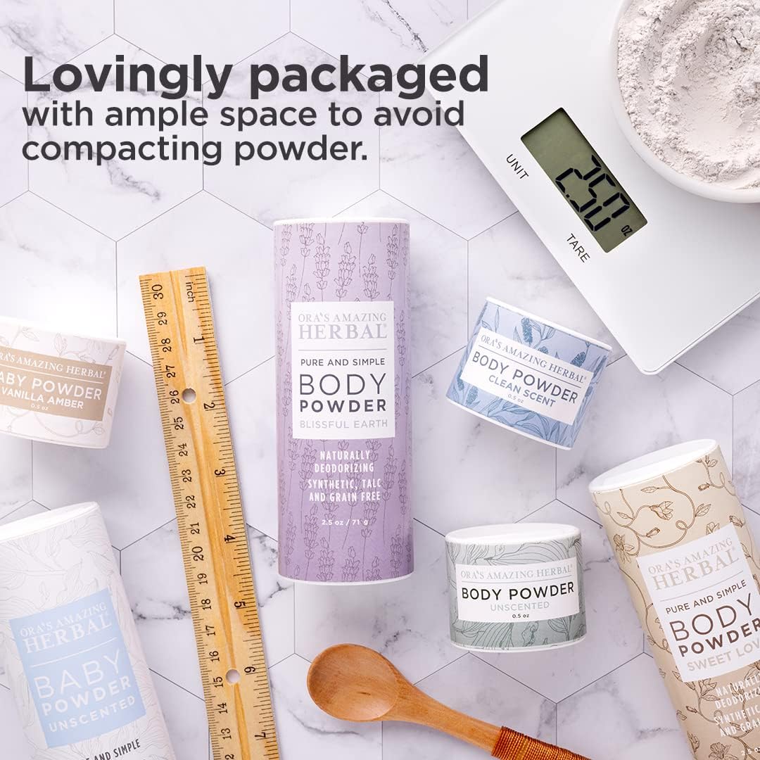 Fragrance Free Body Powder, Scent Free Powder, Unscented Talc Free Talcum Powder, After Waxing, Sugaring, Foot Powder, Unscented