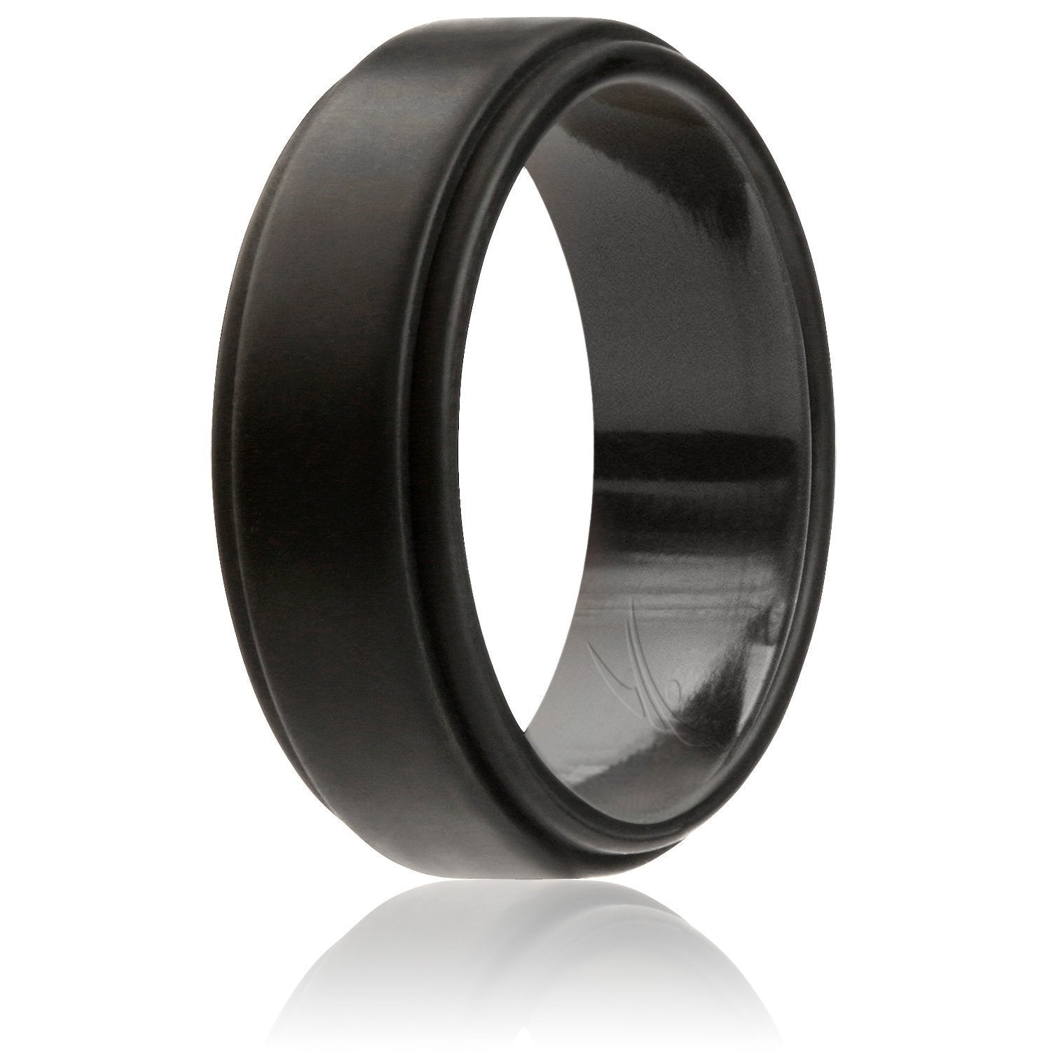 Silicone Wedding Step Single Ring - Black By Roq For Men - 5 Mm Ring