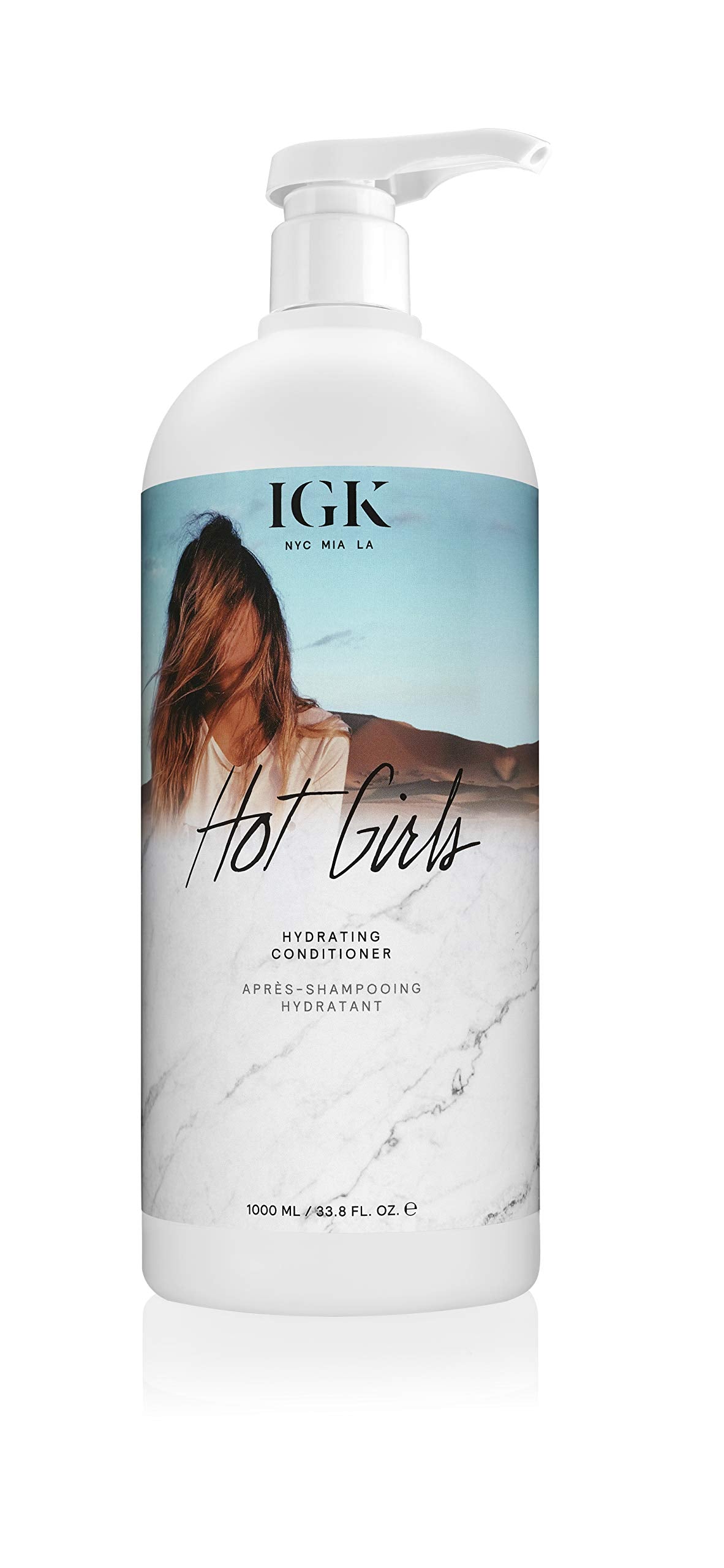 IGK HOT GIRLS Hydrating Conditioner Liter | Revives + Hydrates + Frizz Control | Vegan + Cruelty Free | 33.8 Oz