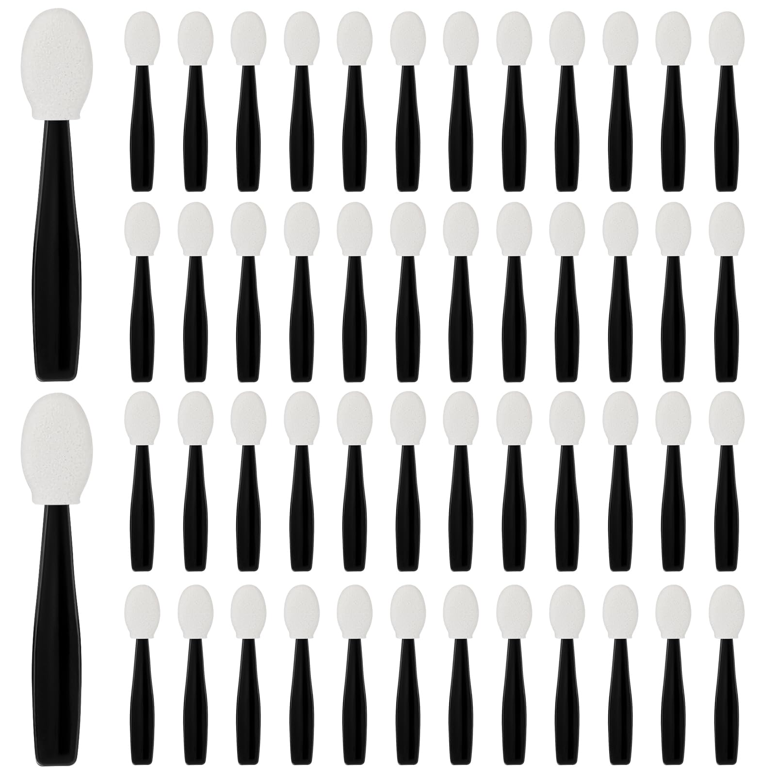 50PCS Disposable Eye Shadow Sponge Applicators, Mini Dual Sided Eyeshadow Brush Set Portable Travel Eye Shadow Applicator Sticks