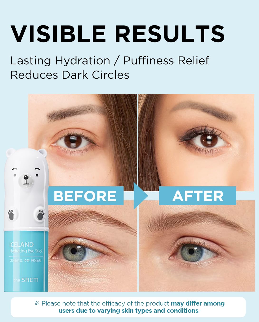 Thesaem Iceland Hydrating Eye Stick - Cooling Eye Balm - Dark Circles & Puffiness - Under Eye Treatment - Reduce Wrinkles And Mo