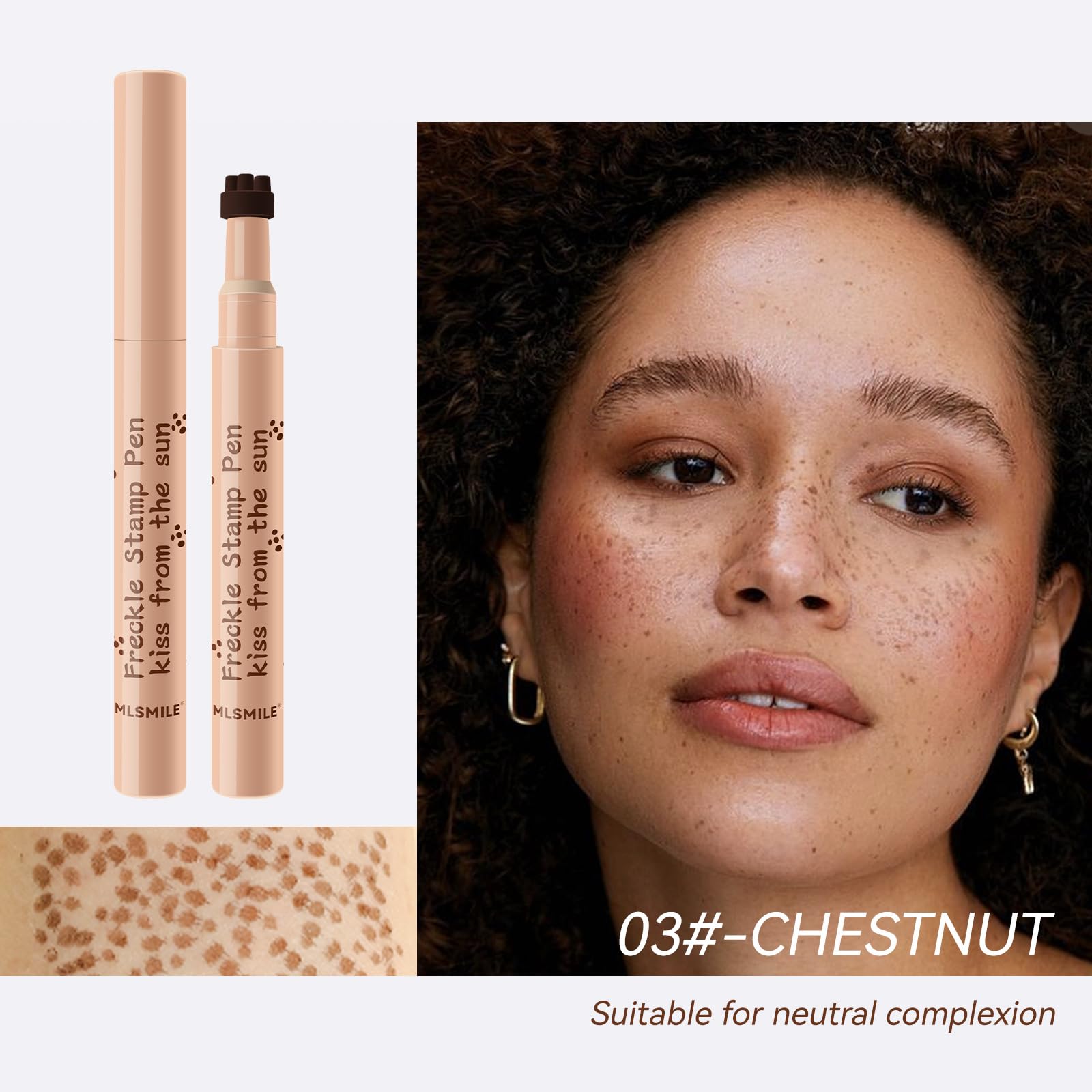 Walulan Freckle Pen Henna Freckles Sweatproof Waterproof Long Lasting Small Faux Freckle Stamp Foundation Spot,Natural Lifelike
