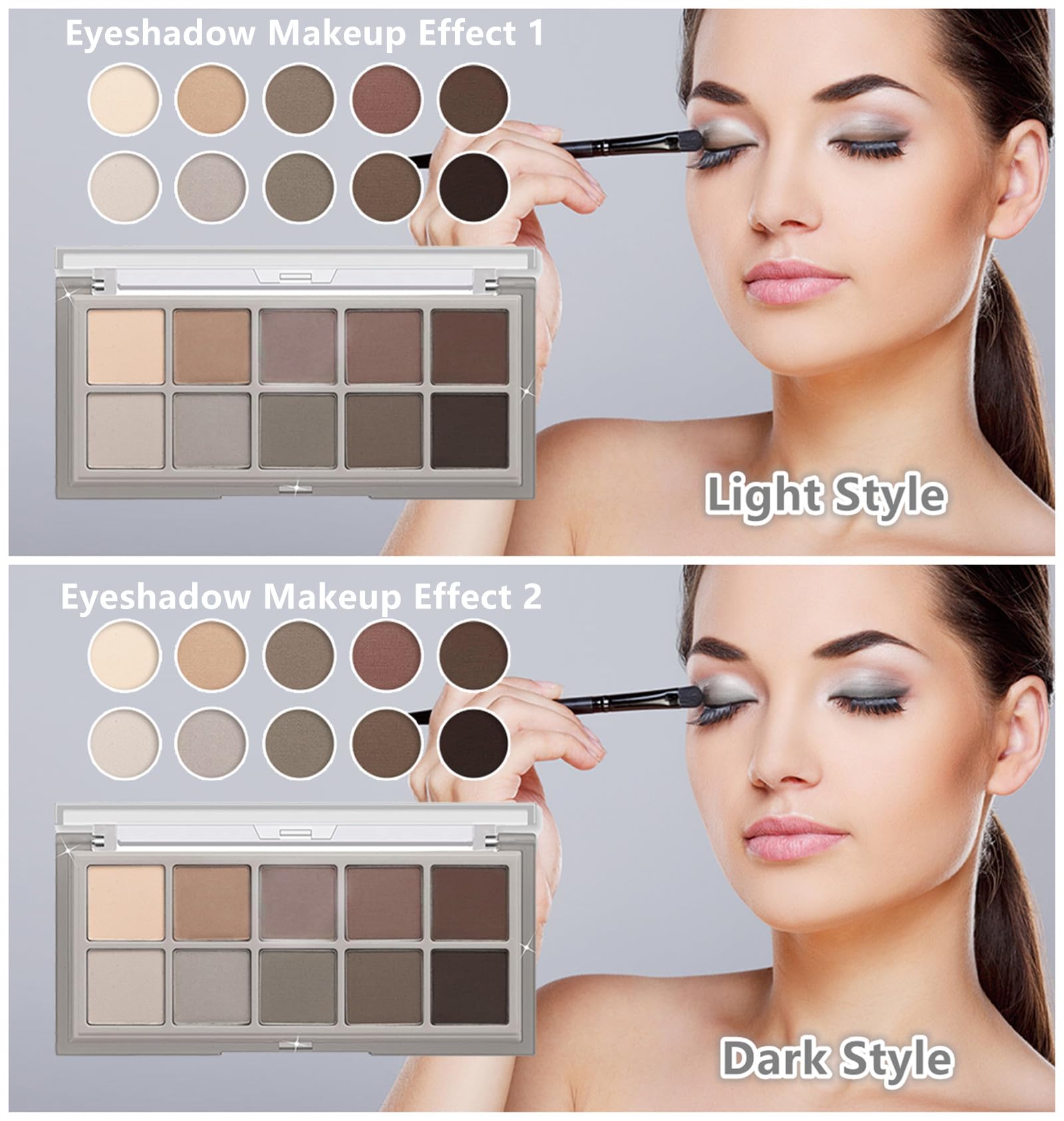 Go Ho 10 Colors Eyeshadow Palette,All Matte Eyeshadow Palette For Older Women,Highly Pigmented Blendable Shades,Neutral Eye Shad