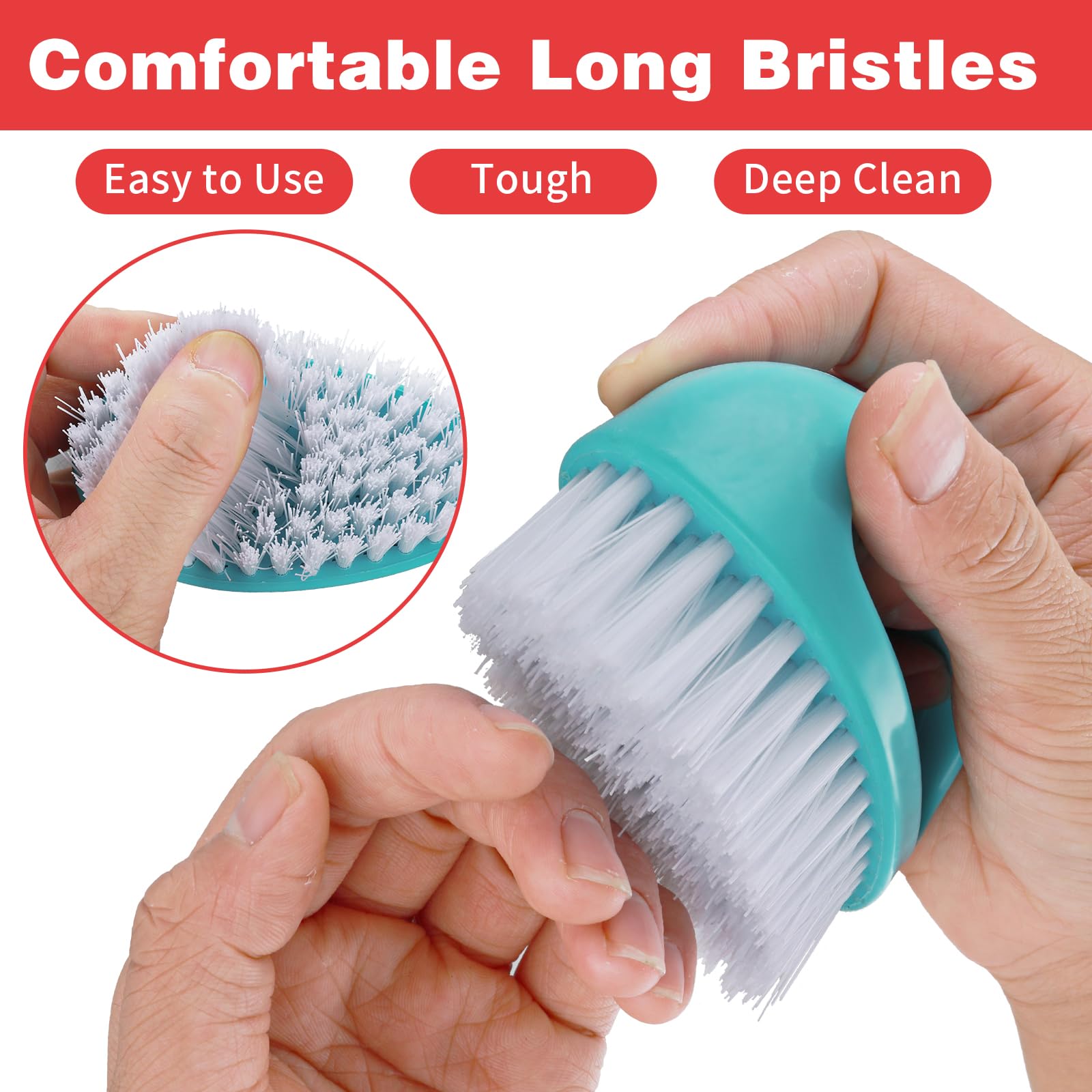 HJZHII 2 Pcs Hand and Nail Brush, Nail Clippers Heavy Duty Scrub Clean Brushes with Nylon Bristles for Cleaning Soft Stiff Finge