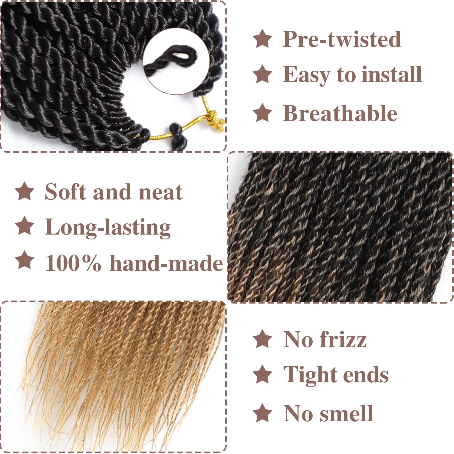 Short Crochet Hair For Black Women 14 Inch Senagalese Twist Crochet Hair 9 Packs Ombre Crochet Hair For Kids 20 Strands A Pack P