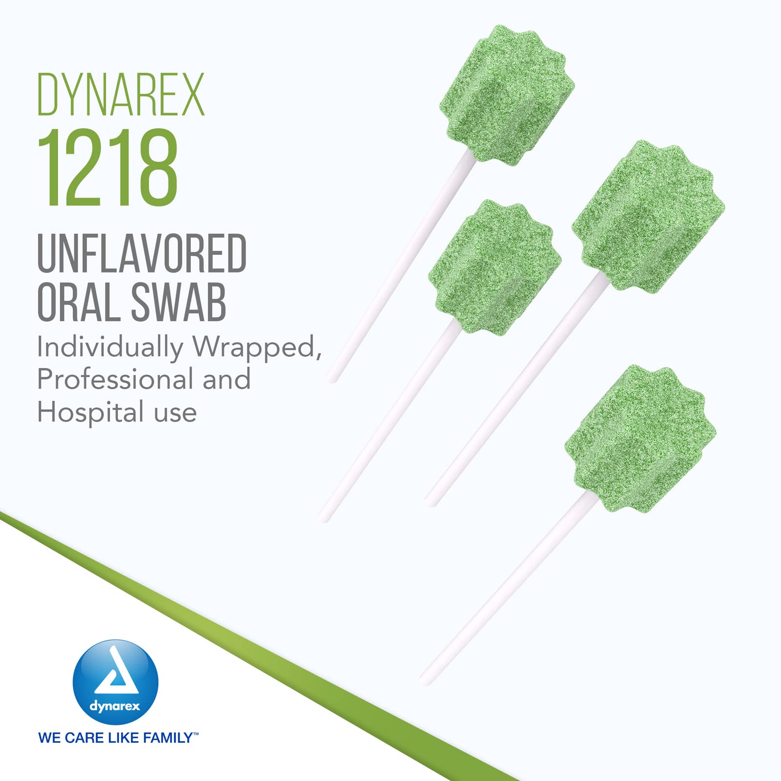 Dynarex Unflavored Oral Swabsticks, Cotton Swabs That Gently Clean, Moisten, And Refresh Mouth, Teeth, And Gums, Individually Wr