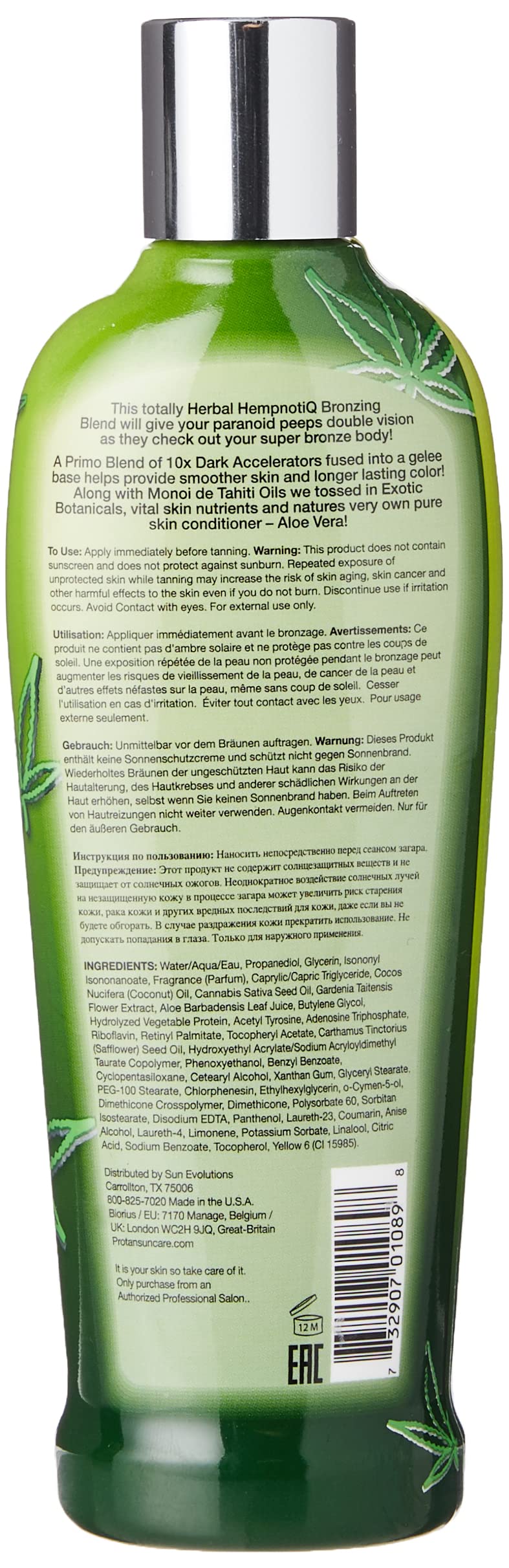 Pro Tan Radically Hemp Ultra Powerful 10X Dark Tanning Antioxidant Gelee Accelerator, Lotion, 250Ml (Pack Of 1)