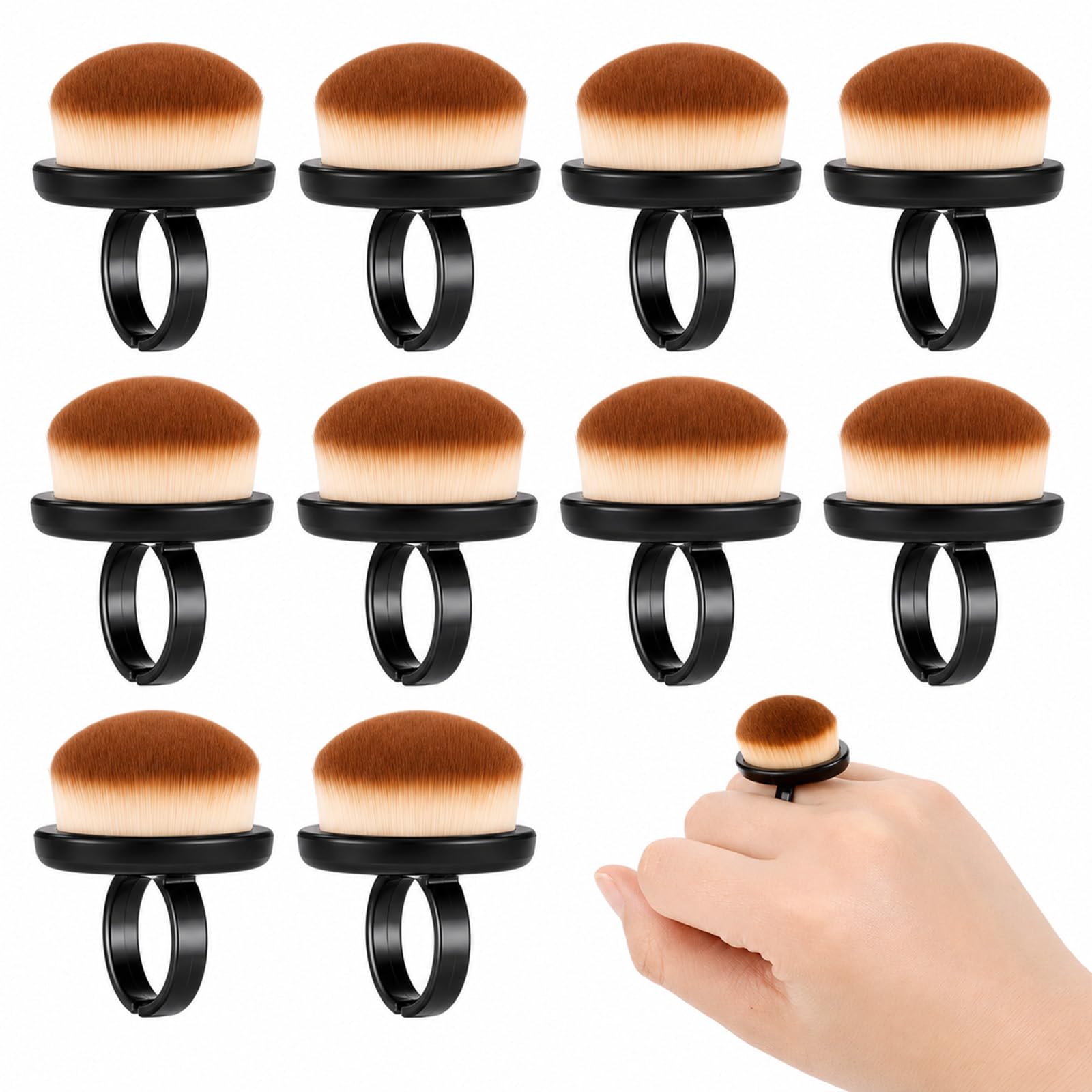 10 Pcs Dust Brush for Nails, Nail Dust Brushes Lightweight Soft Nail Brushes, Portable Nails Dusting Cleaning Brush Ring for Man