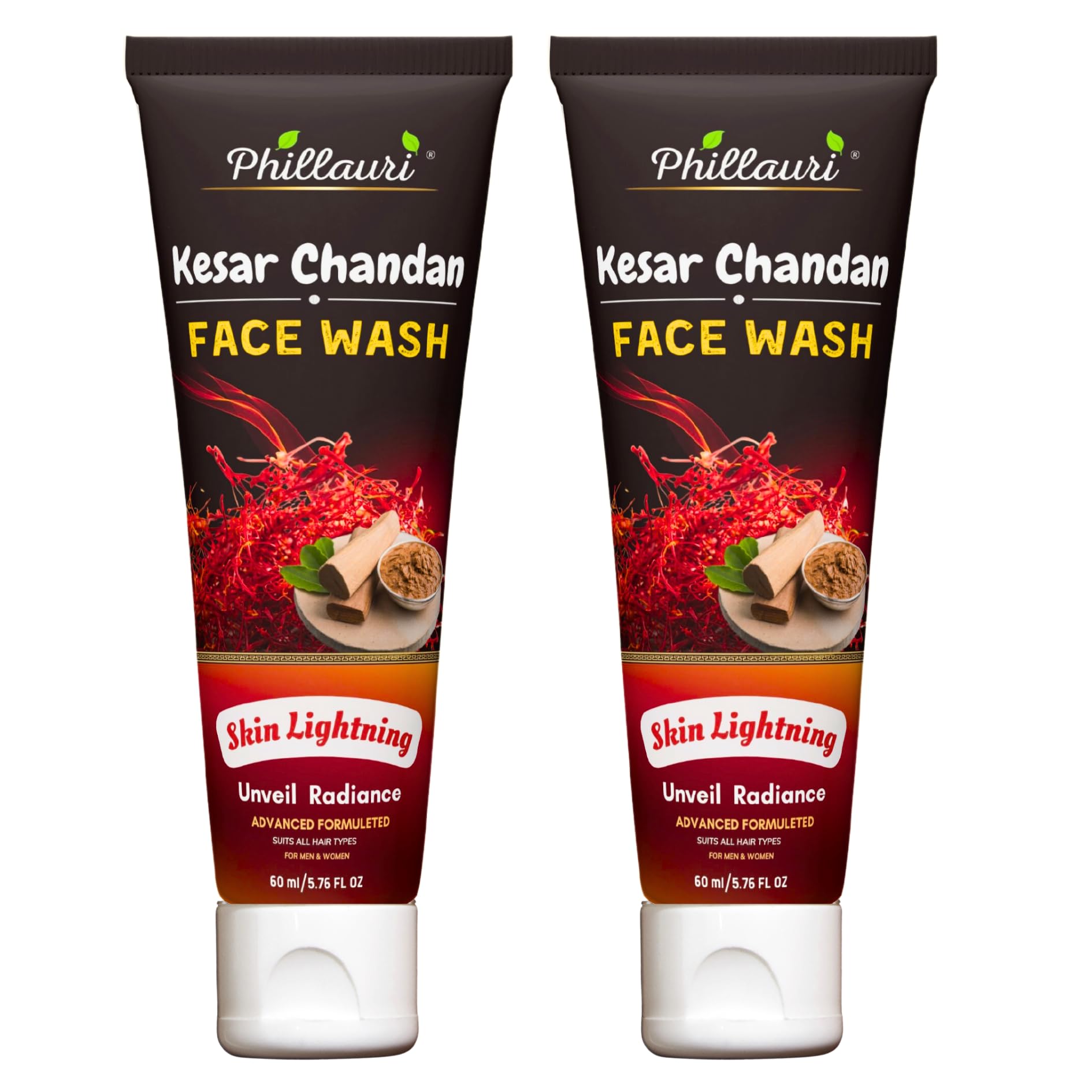 Phillauri Kesar Chandan Face Wash For Face | Face Wash For Skin Brightening | Face Wash For Men And Women 120Ml (Pack Of 2)