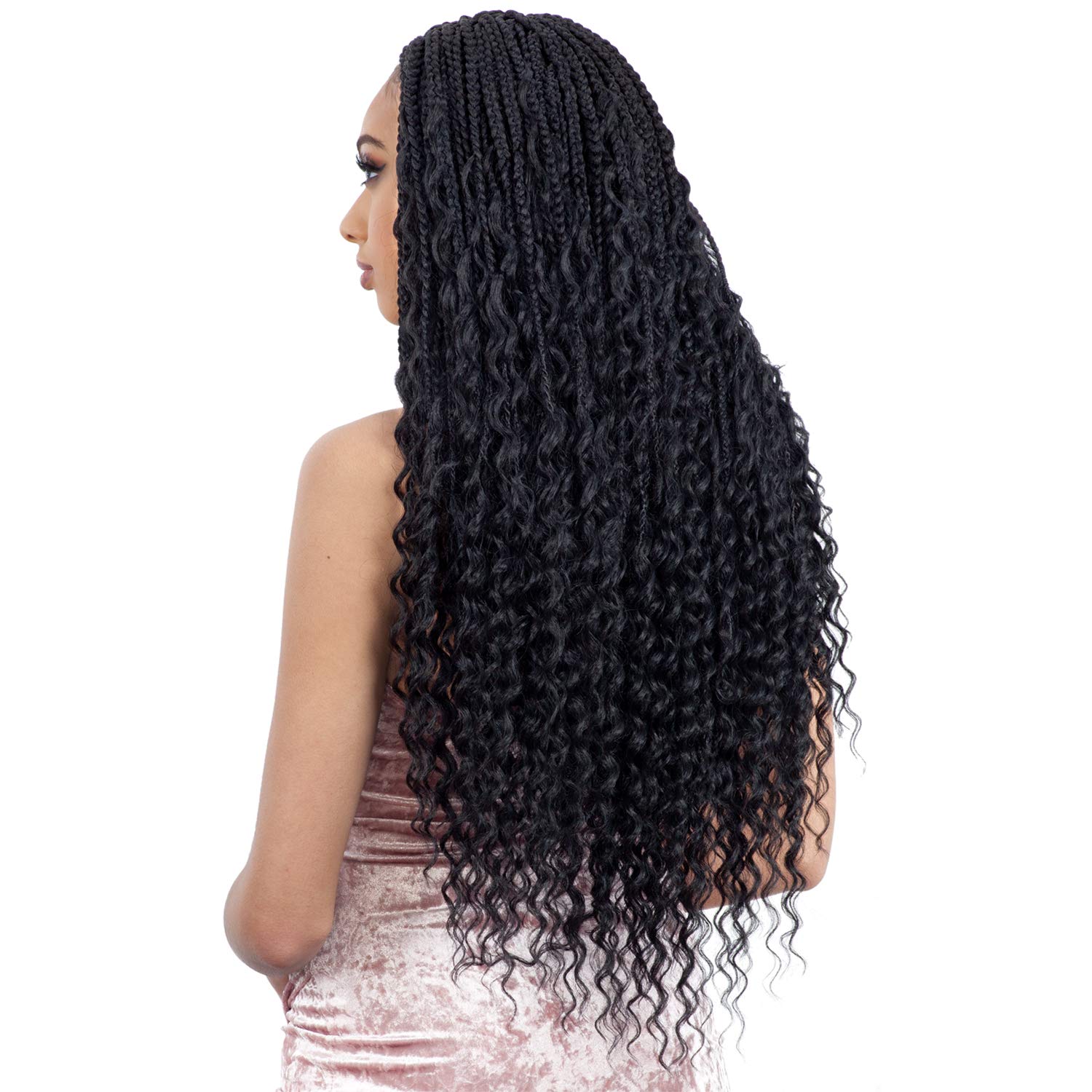 6 PACKS/LOT FreeTress Synthetic Hair Crochet Braids Boho Hippie Braid 22'' (1B)