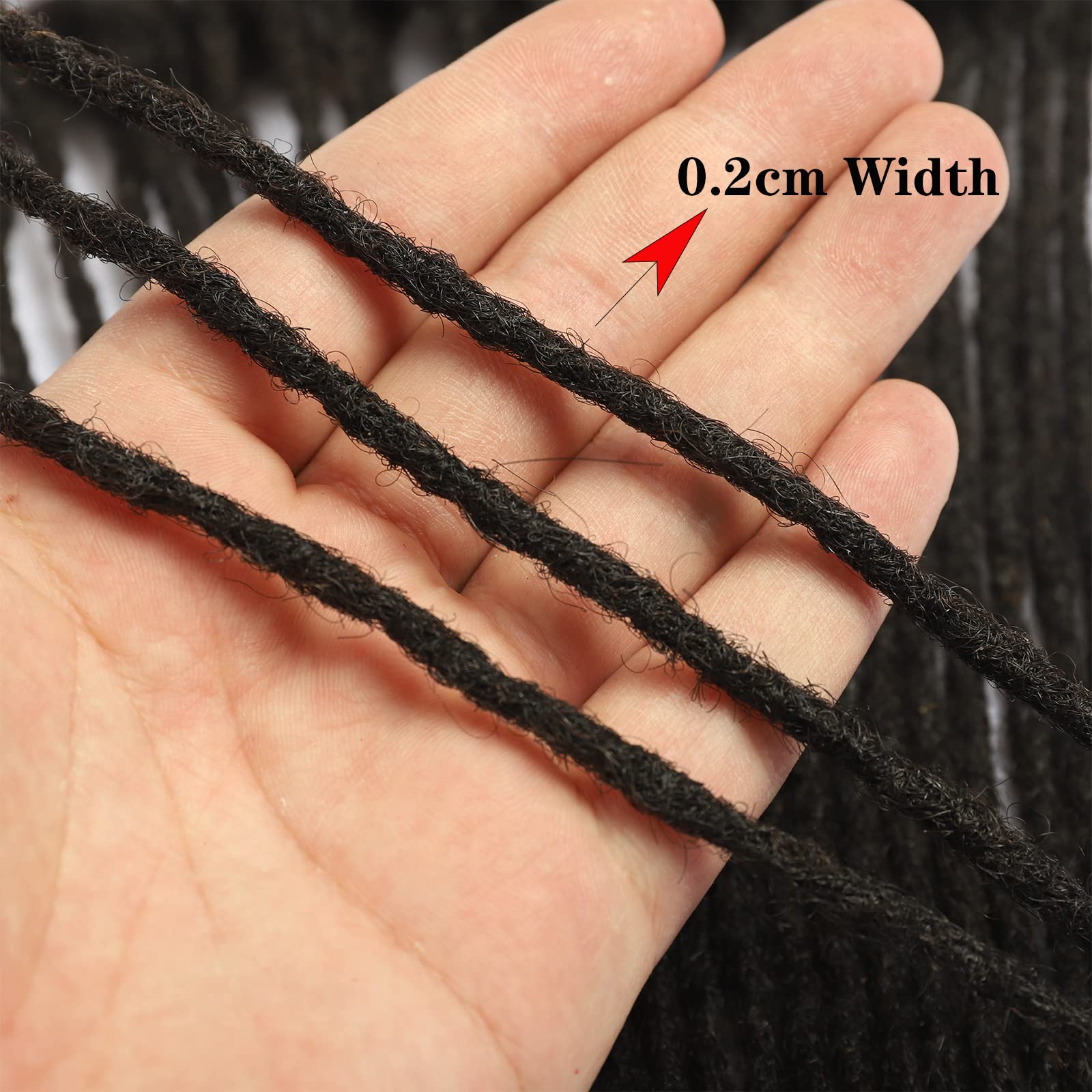 Loc Extension Human Hair 8 Inch 0.2Cm Width 100% Permanent Huamn Hair Dreadlocks Extension Can Be Dyed Bleached Curled Handmade