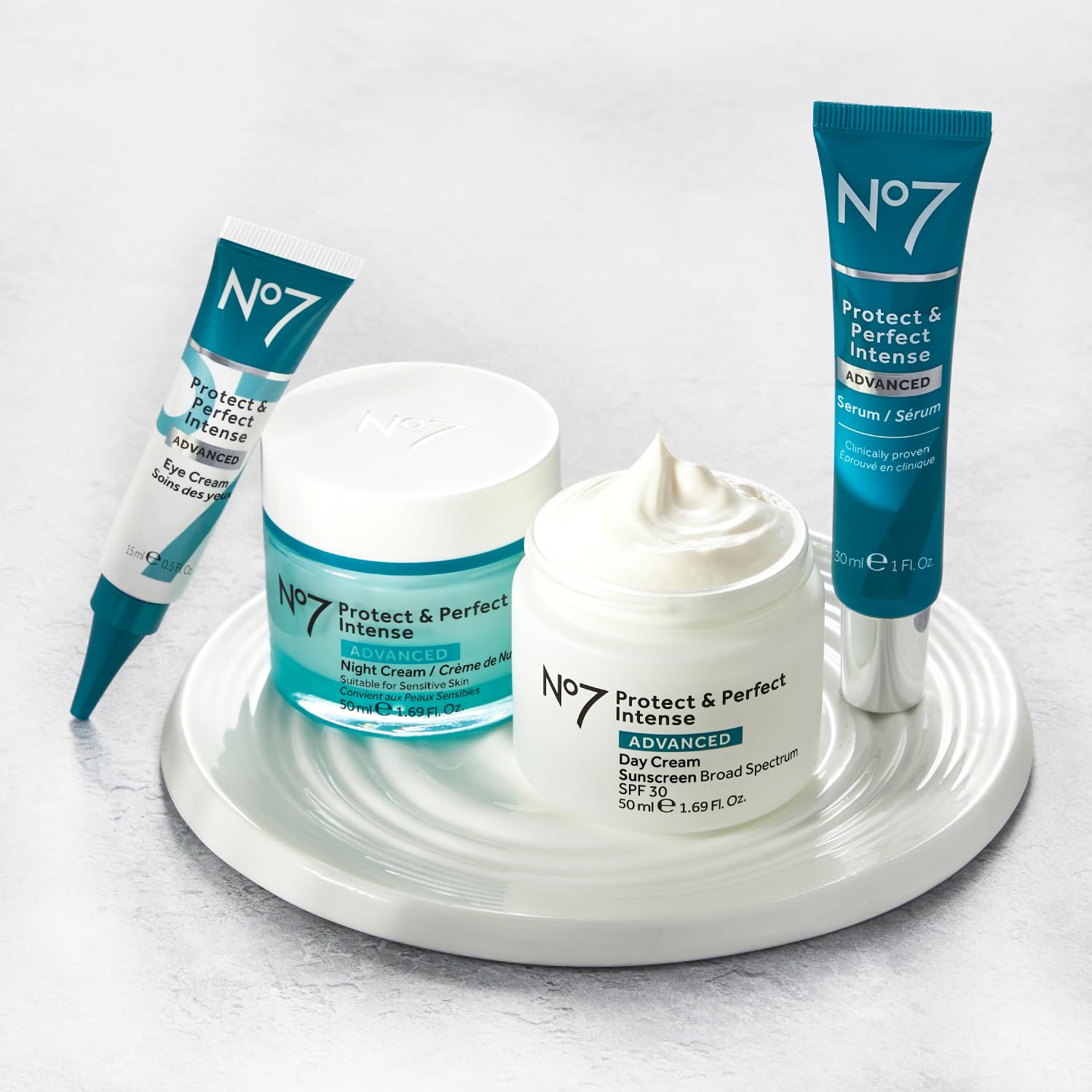 No7 Protect & Perfect Intense Advanced Cleansing Water - Dual Action Facial Cleanser + Makeup Remover - Cleansing Facial Water +
