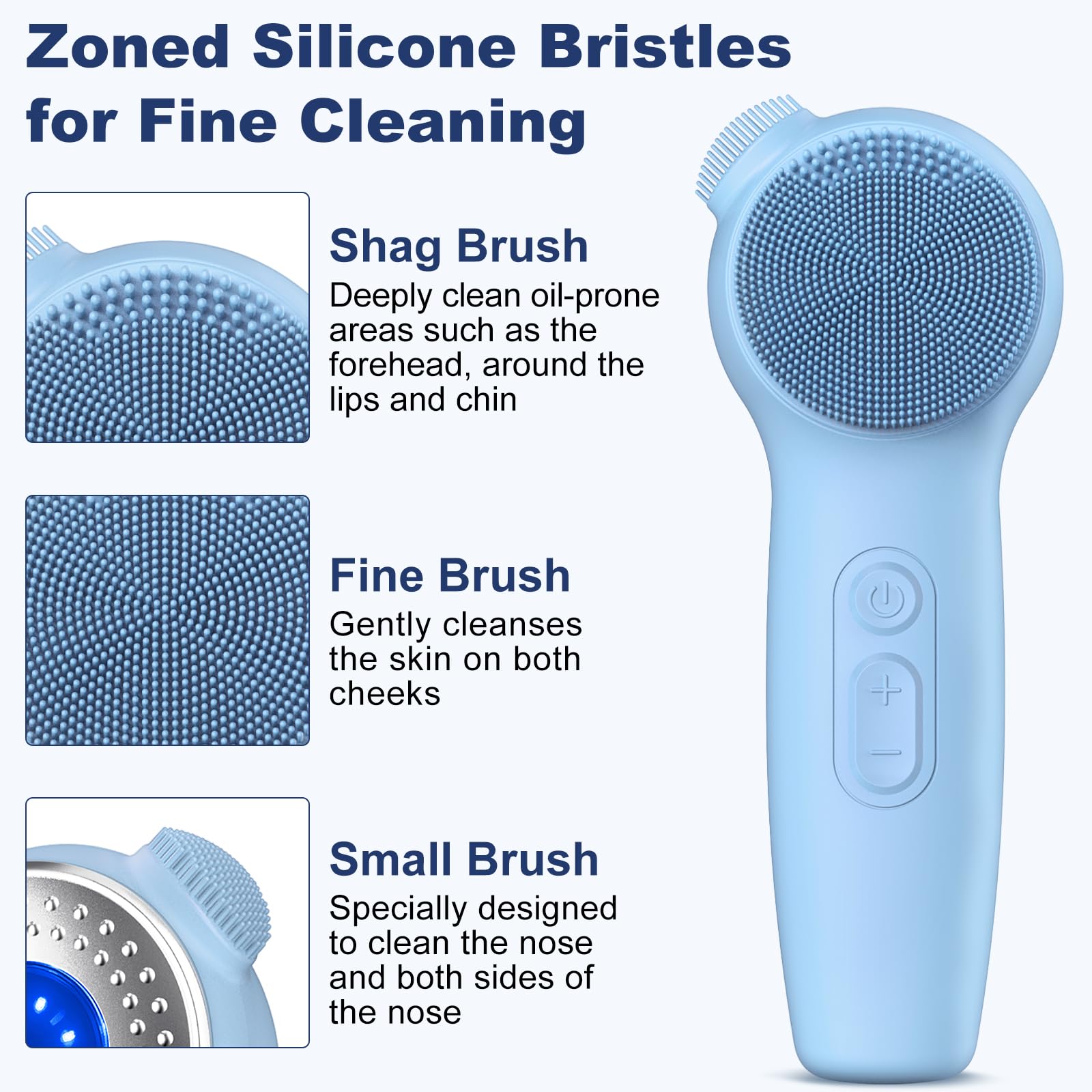 Facial Cleansing Brush, Silicone Electric Face Scrubber Waterproof Sonic Vibration Face Cleanser Brush For Men Women, Rechargeab