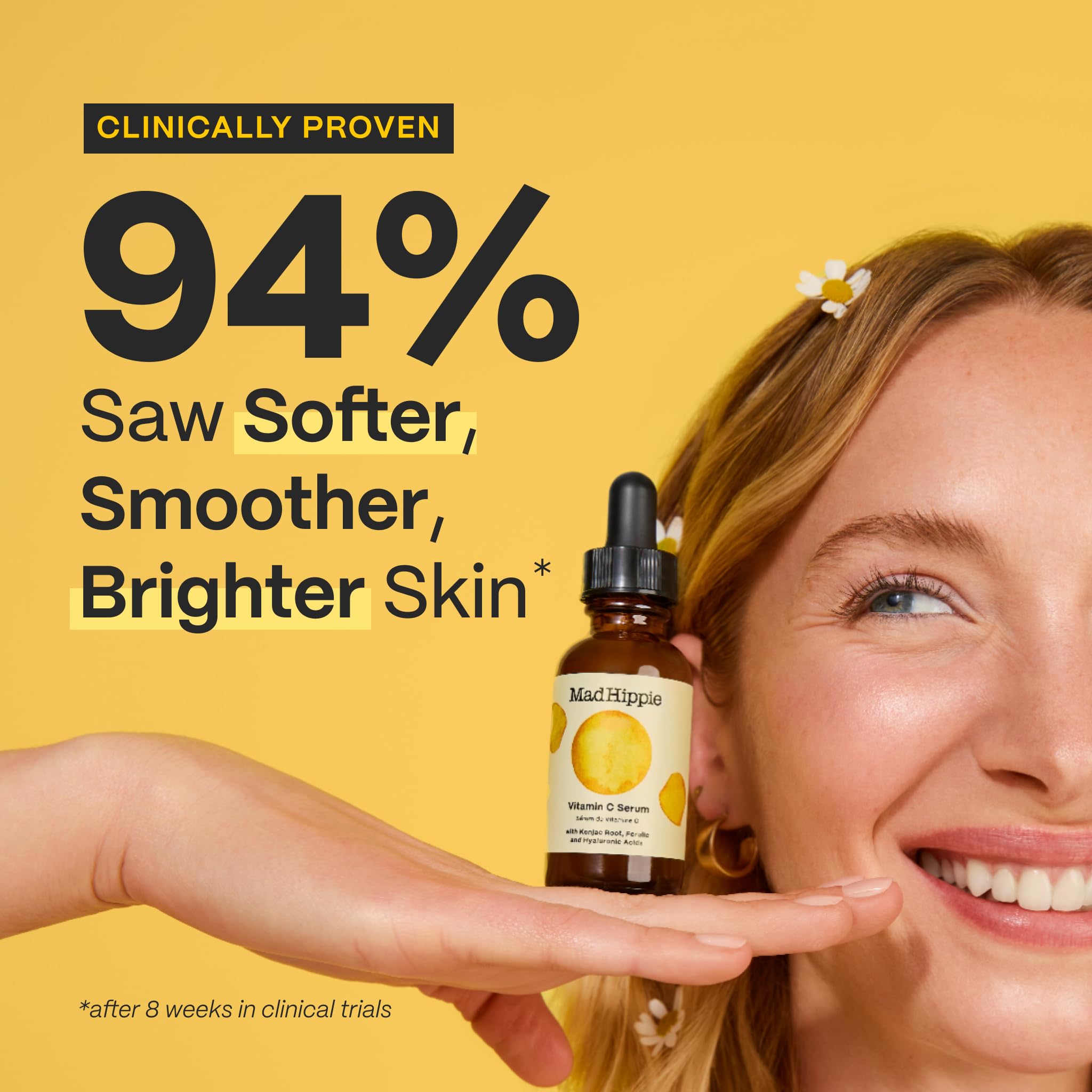 Mad Hippie Vitamin C Serum, Ultra-Hydrating with Hyaluronic Acid, Ferulic & Vitamin E, Anti-Aging, Glow Up Essentials, Cruelty-F