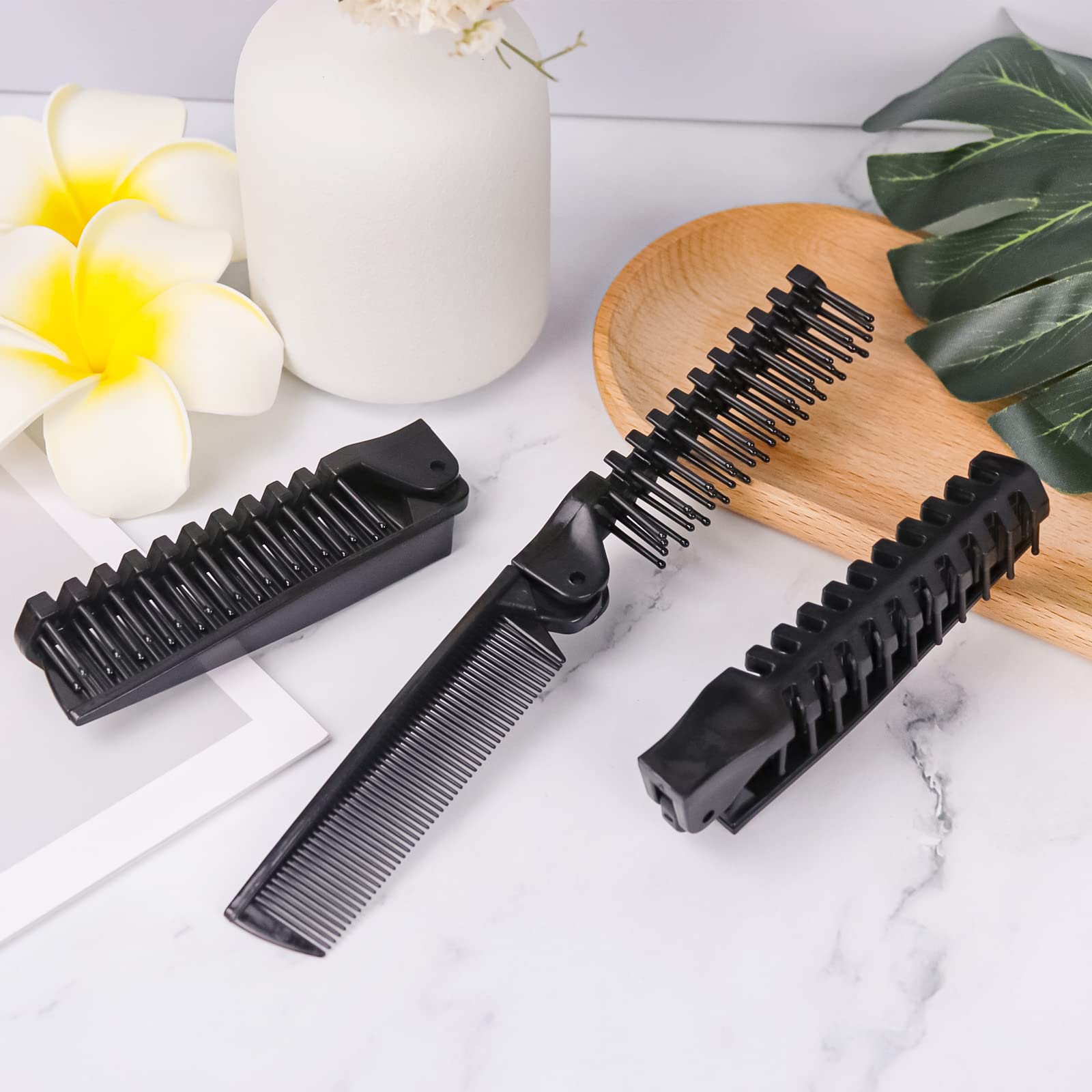 50 Pack Portable Travel Hair Comb Brush Foldable Massage Hair Comb Indidually Wrapped Anti-Static Styling Kits Folding Hair Comb