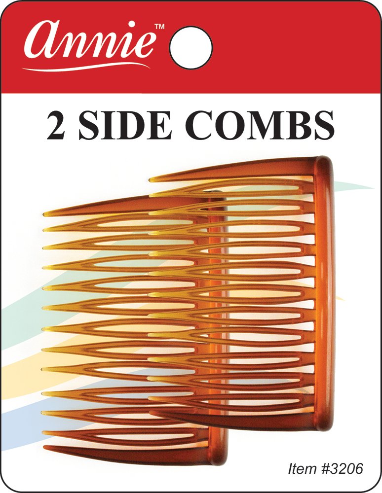 Annie Brown Side Hair Combs  2 Pcs.