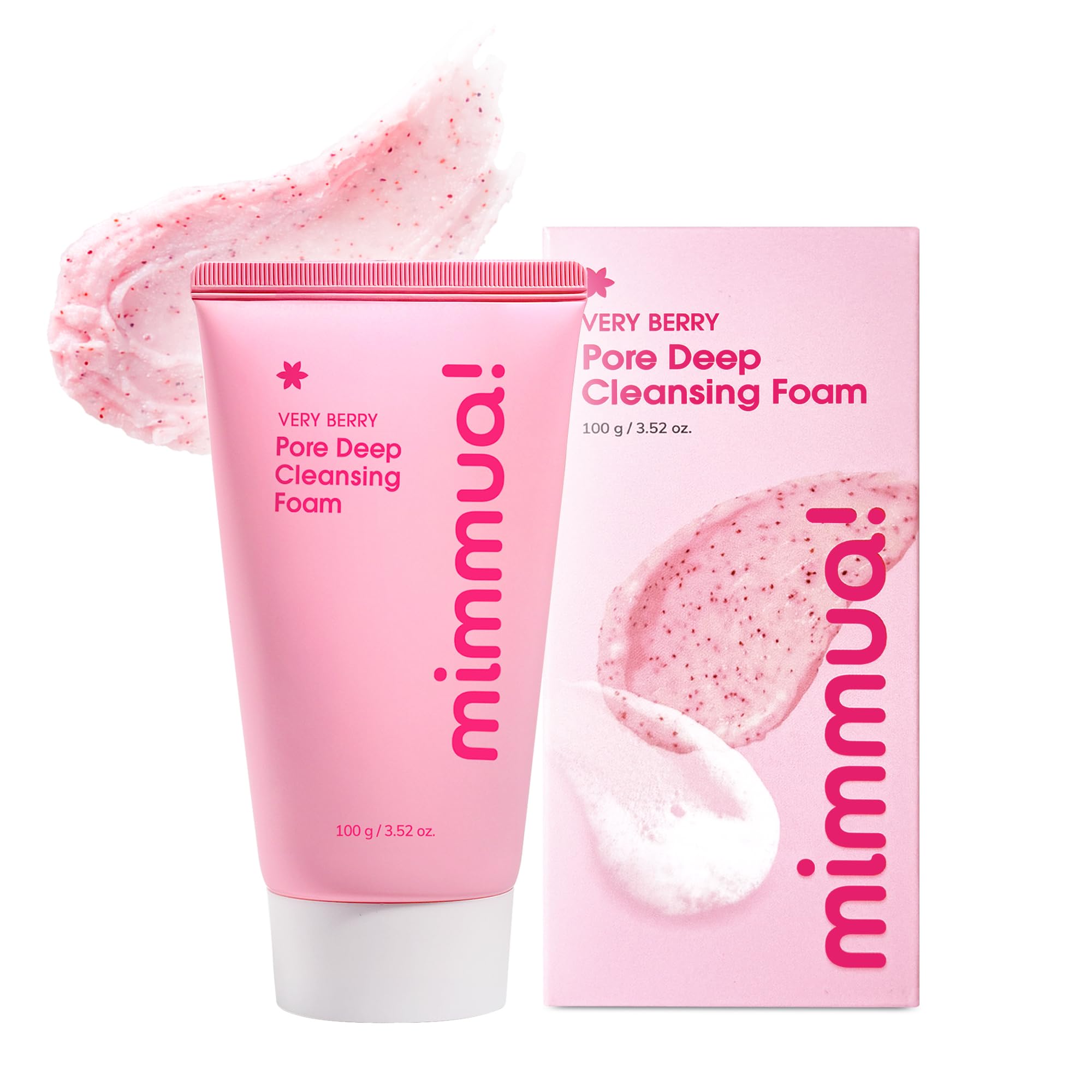 mimmua! Very Berry Pore Cleansing Foam | Gentle Exfoliating Face Wash
