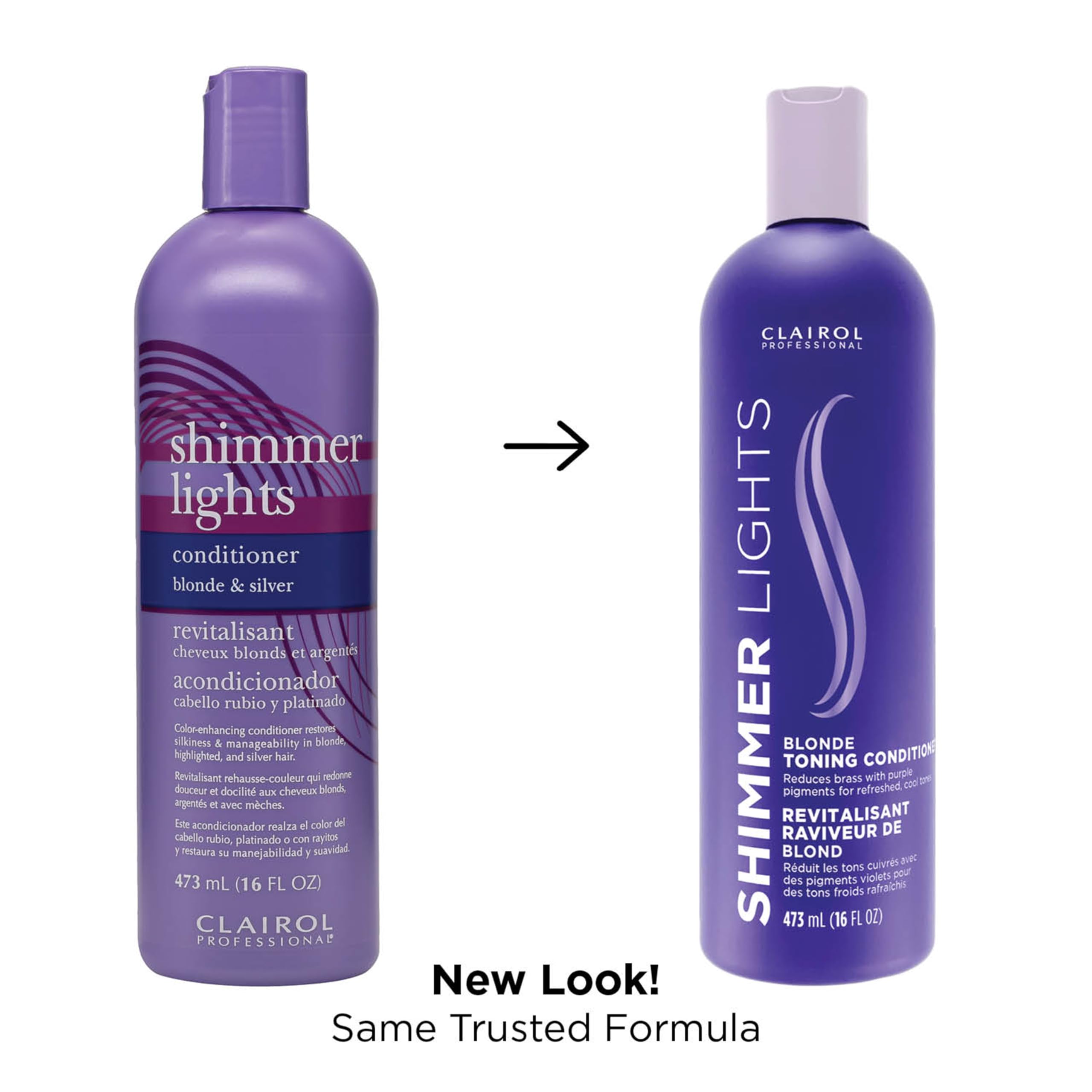 Clairol Professional Shimmer Lights Purple Conditioner, 16 fl. Oz Neutralizes Brass & Yellow Tones For Blonde, Silver, Gray & Hi