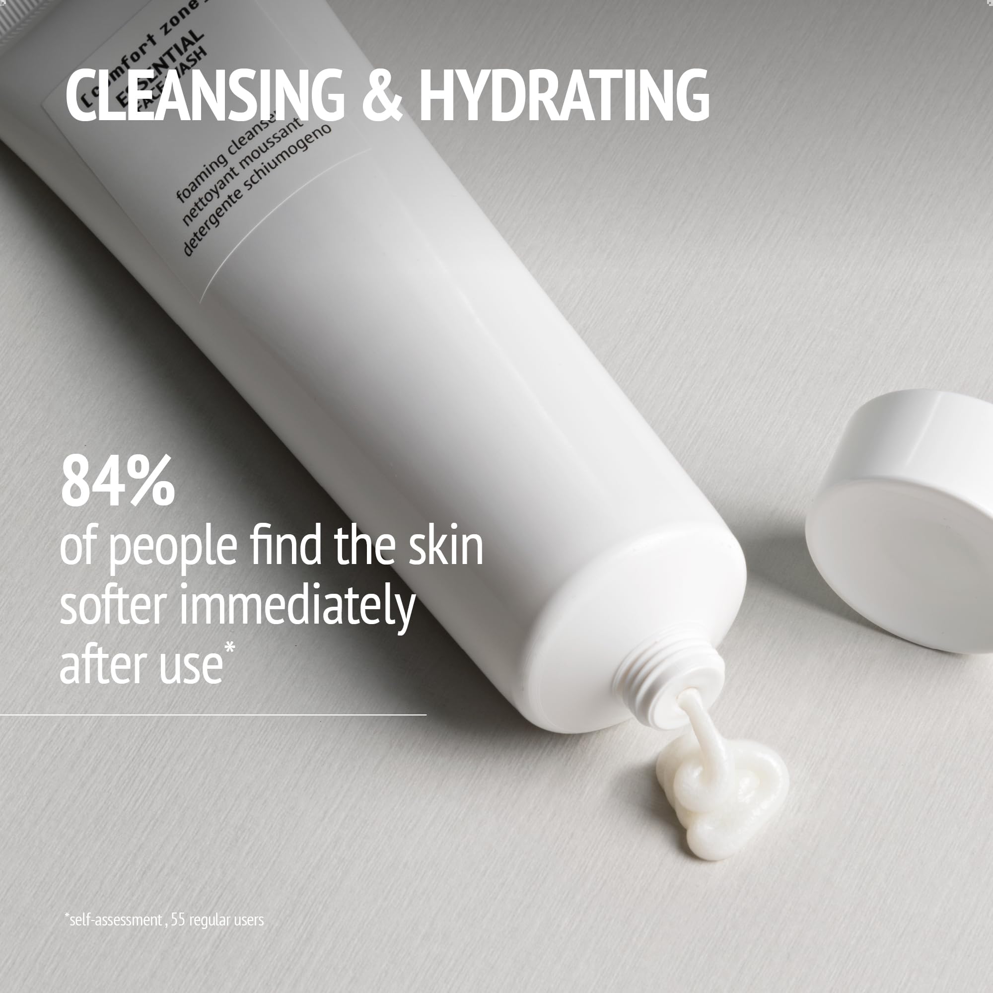 [ Comfort Zone ] Essential Face Wash, Foaming Cleanser, Remove Impurities, Gentle Makeup Removal, 5.07 fl. oz.