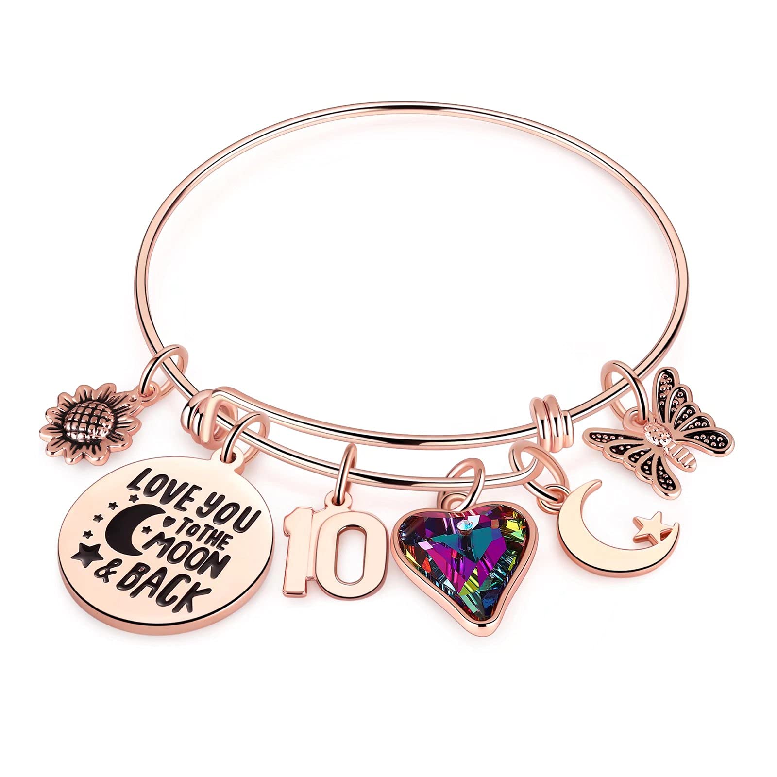 Ursteel Birthday Gifts for 10 Year Old Girls, 10th Birthday Gifts for Daughter Granddaughter Niece Cousin Birthday Bracelets Gir