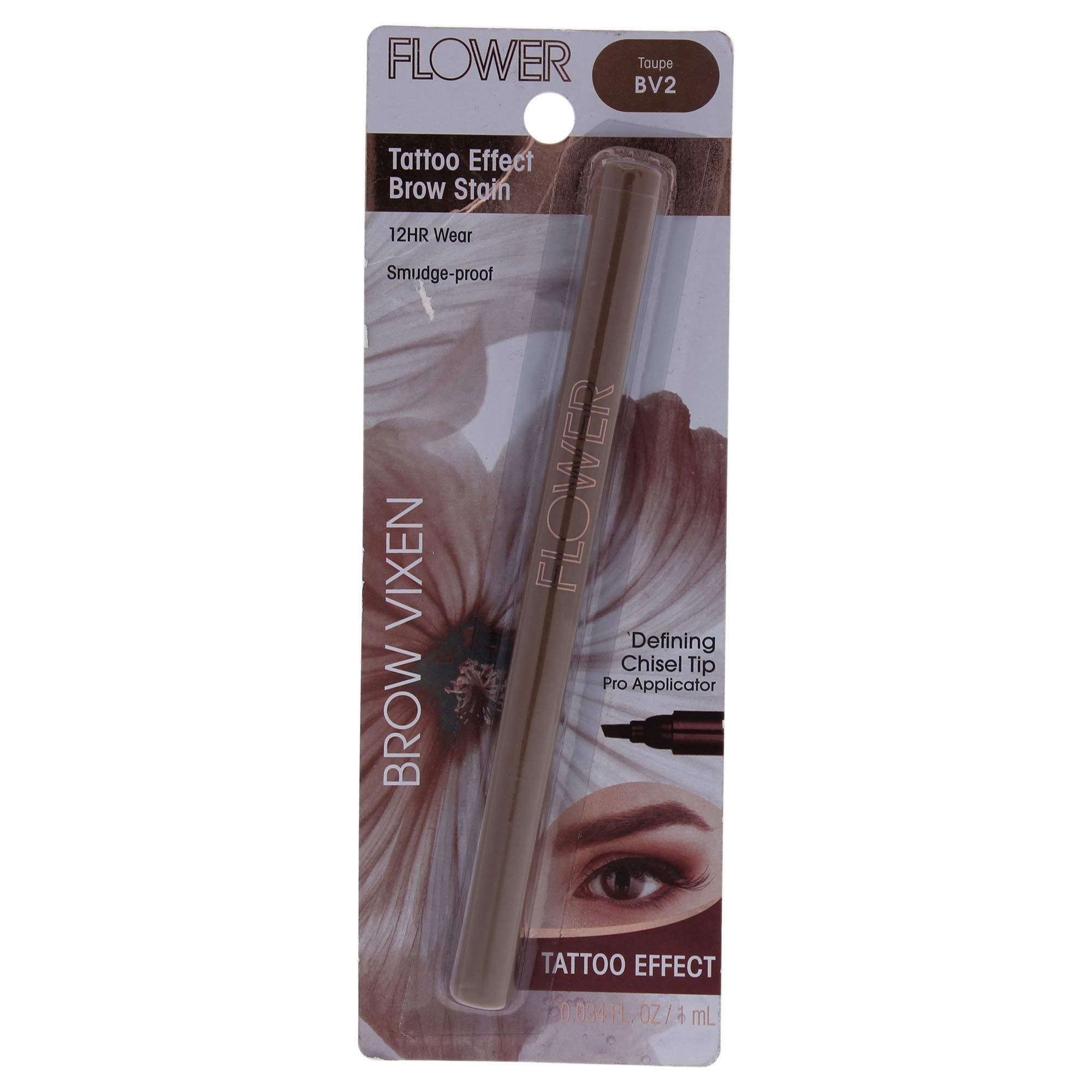 Brow Vixen Tattoo Effect Brow Stain - Bv2 Taupe By Flower Beauty For Women - 0.034 Oz Eyebrow