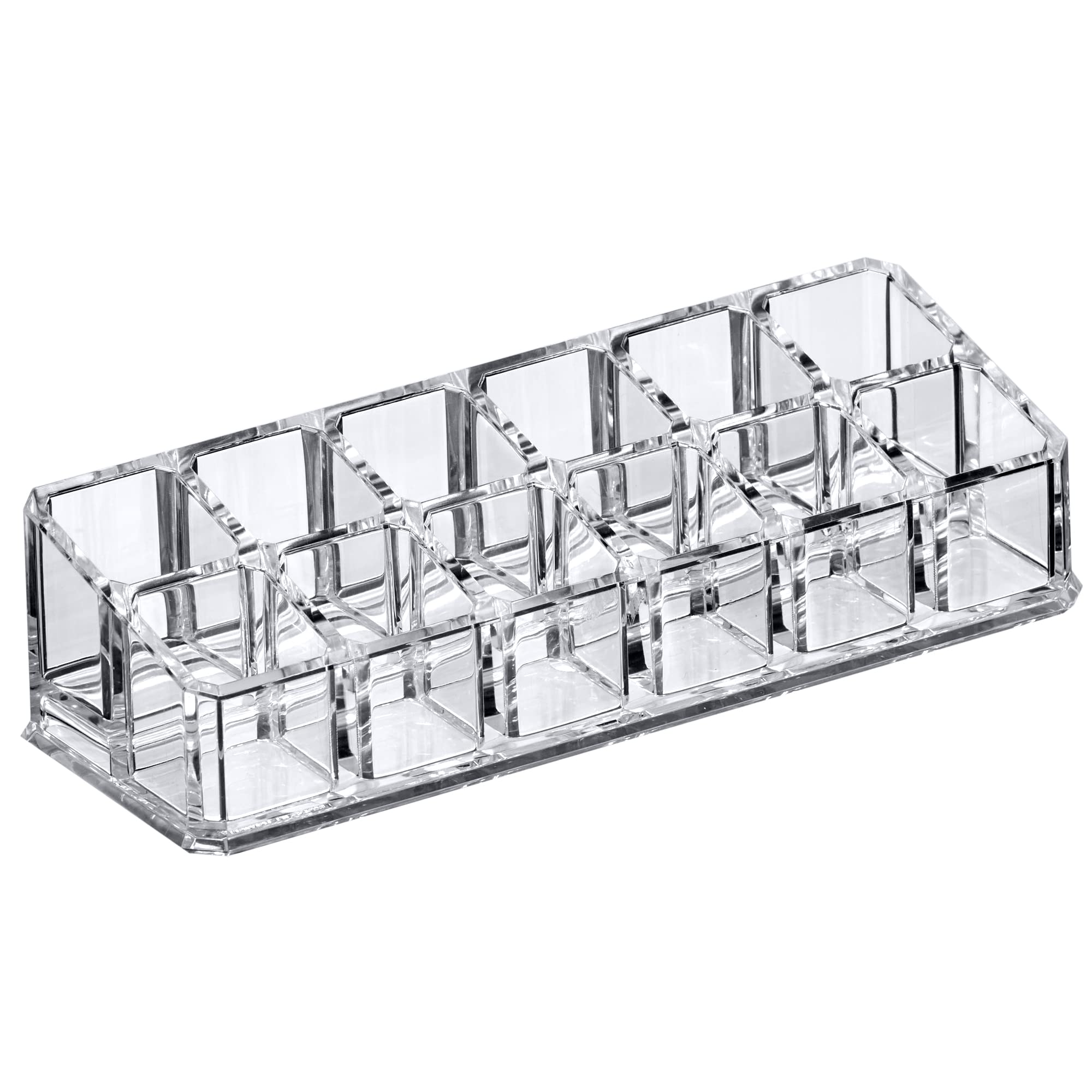 Amazing Abby - Glamour - 12-Slot Acrylic Lipstick Organizer, Lipstick Holder, Lip Gloss Organizer, Cosmetic Storage Display, Per
