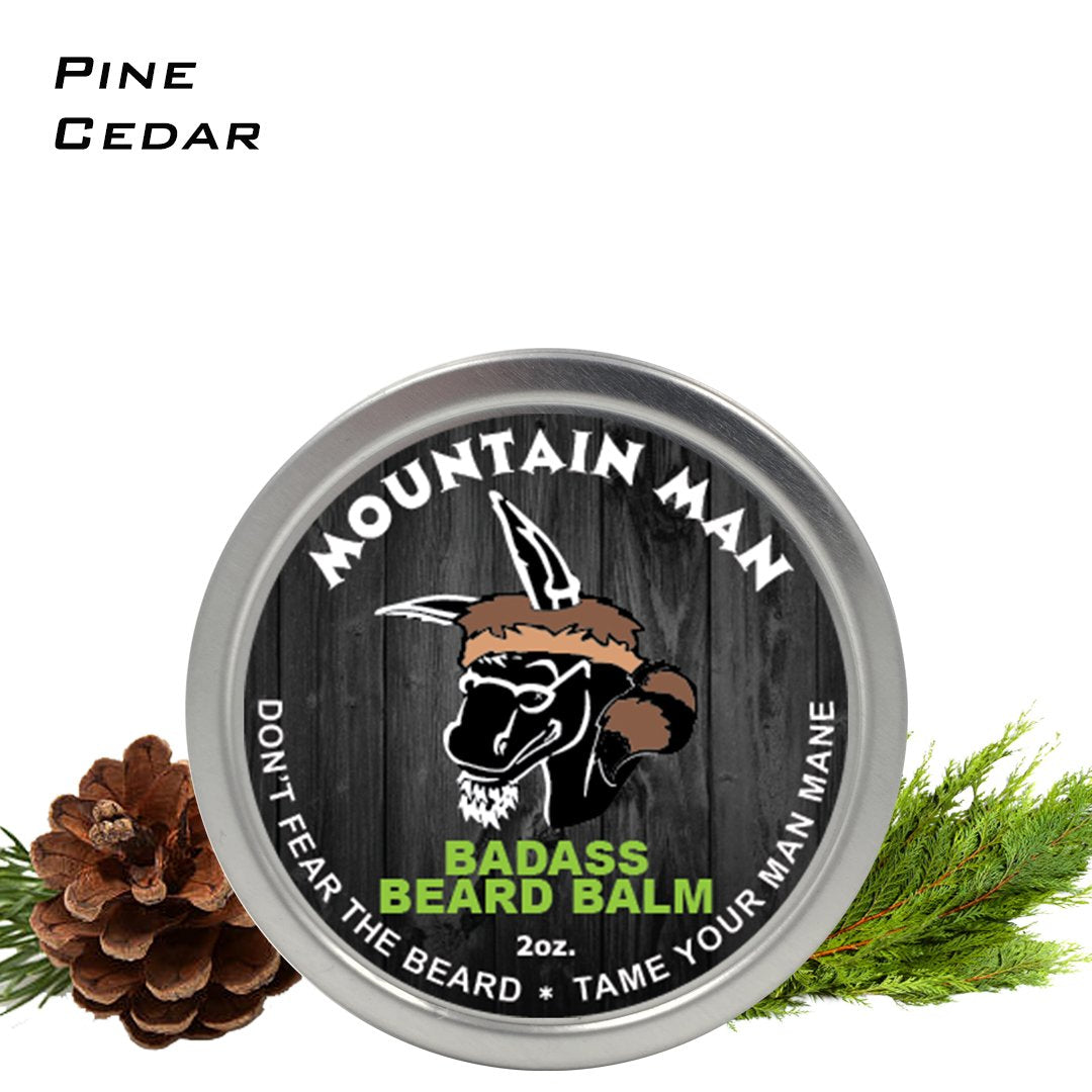 Badass Beard Care Beard Balm - Mountain Man Scent, 2 Ounce - All Natural Ingredients, Keeps Beard And Mustache Full, Soft And He