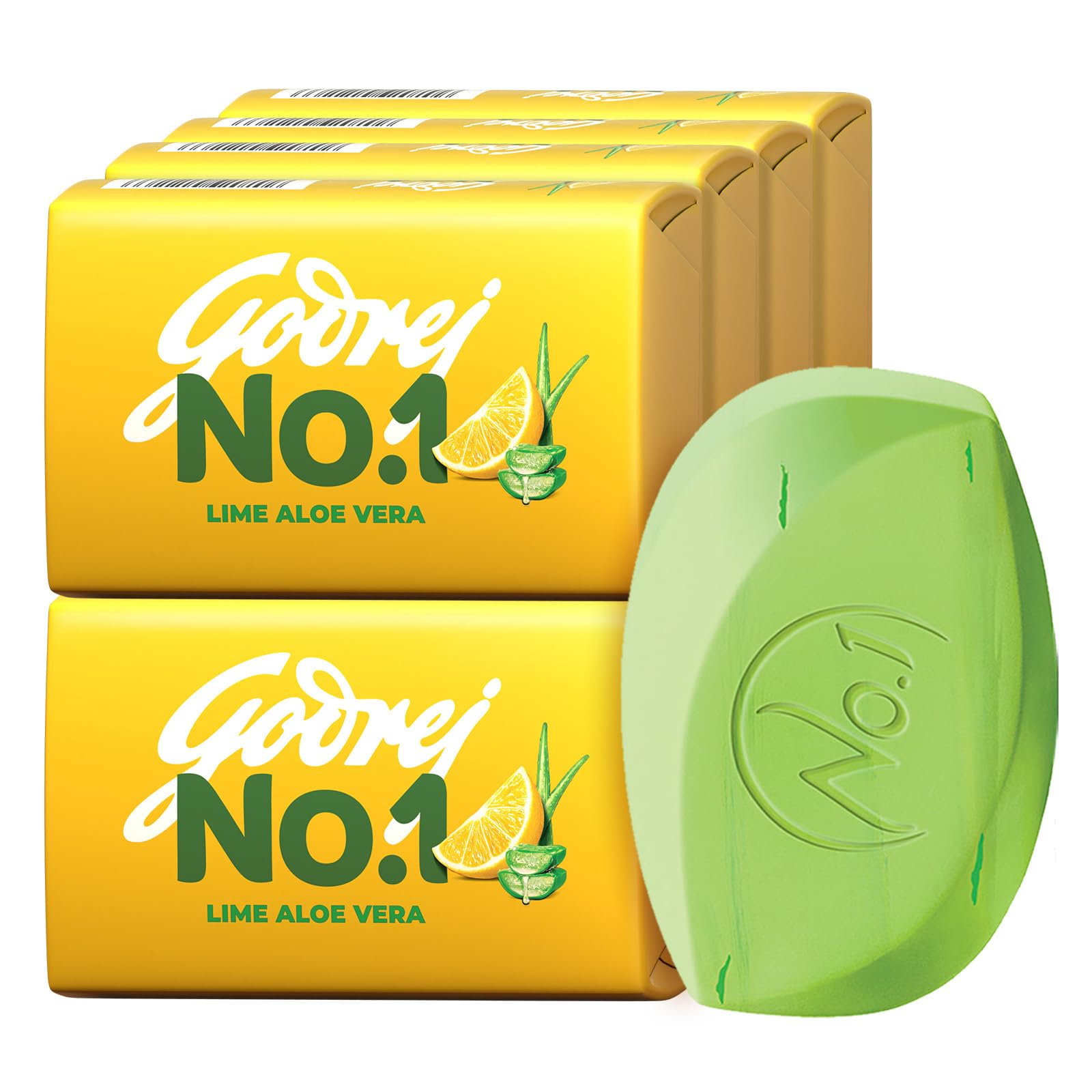 Godrej No.1 Lime & Aloe Vera (150G), Pack Of 9  High Tfm (Grade 1 Soap), LongLasting Fragrance