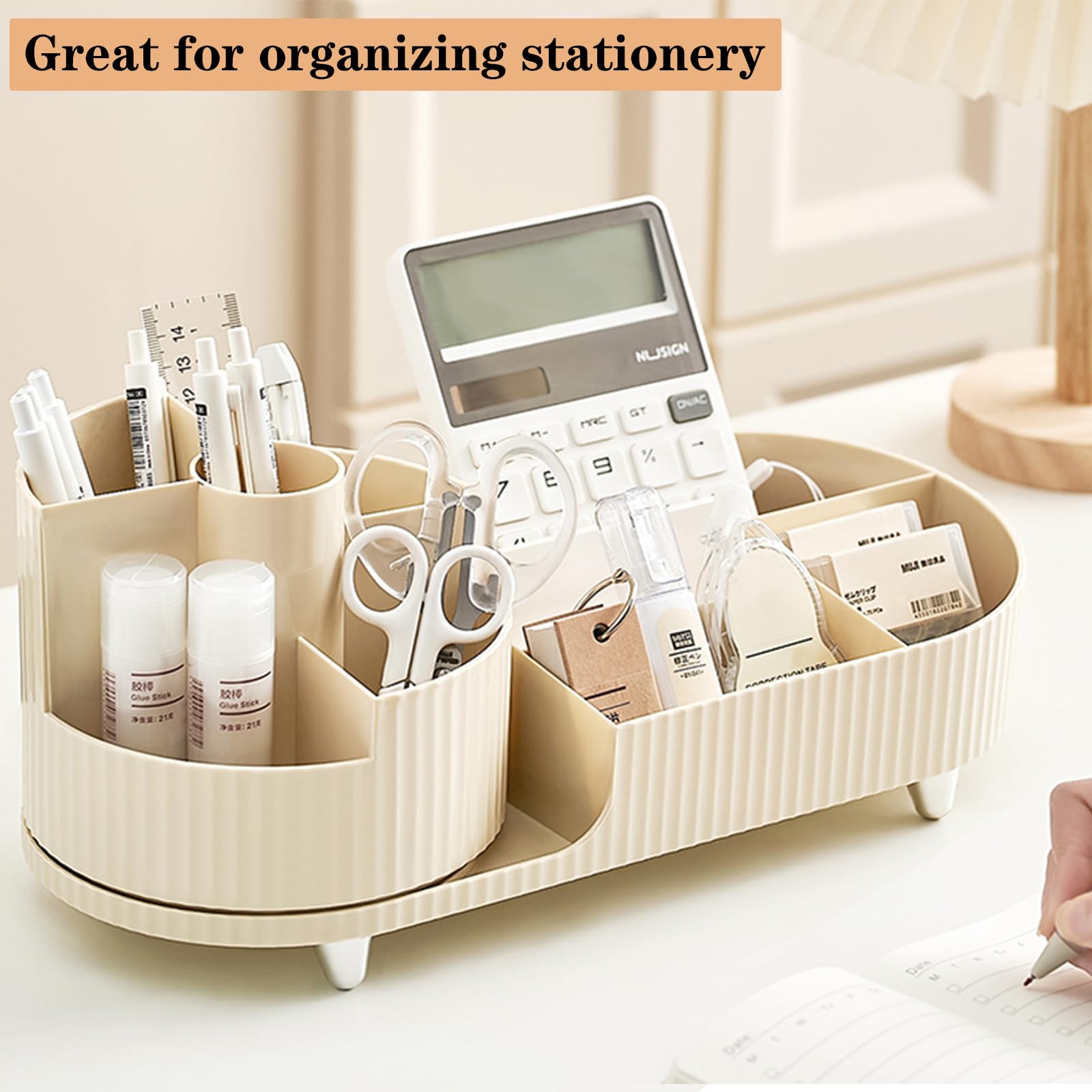 New 360 Rotating Makeup Organizer For Vanity With Brush Holder, Cosmetic Makeup Storage Organizer, Large Spinning Makeup Skincar
