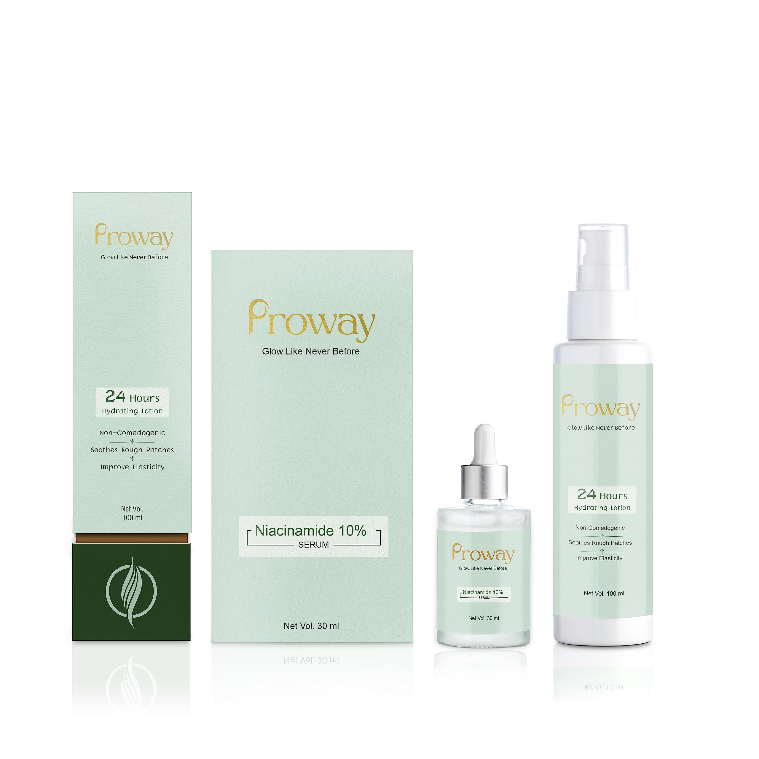 Proway Niacinamide 10% Face Serum For Glowing Skin, Acne Marks, Blemishes, Dead Skin Cells & Skin Ageing (30Ml )+ 24 Hour Hydrat