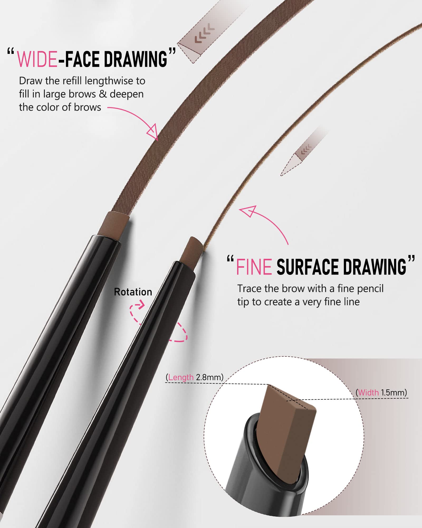 Yfulfill Eye Brow Pencils For Women Brown Waterproof, Brown Eyebrow Pencil With Brush, Eye Brown Filler Brown For Blondes