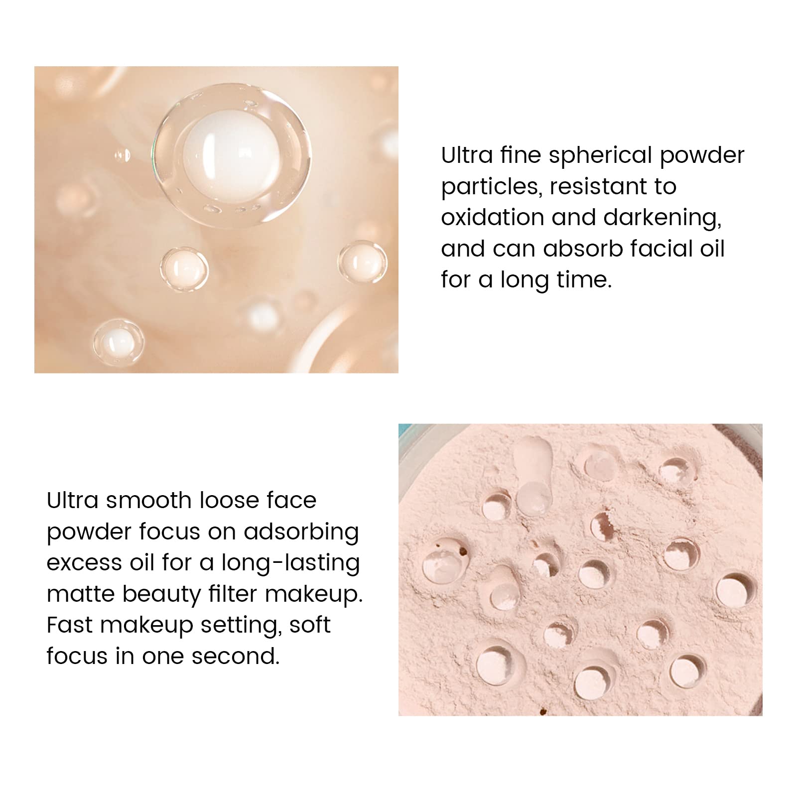 FREEORR Pink Setting Loose Face Powder, Oil Control Minimizes Pore, Loose Baking Pink Setting Powder with Triangle Puff, Soft Fo