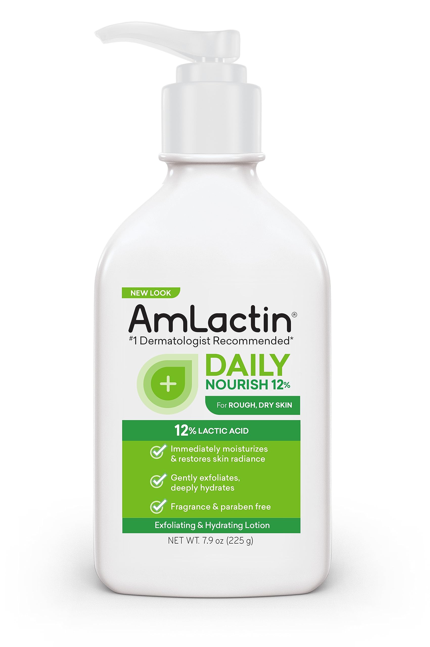 Amlactin Daily Moisturizing Lotion For Dry Skin - 7.9 Oz Pump Bottle - 2-In-1 Exfoliator - Body Lotion With 12% Lactic Acid, Der