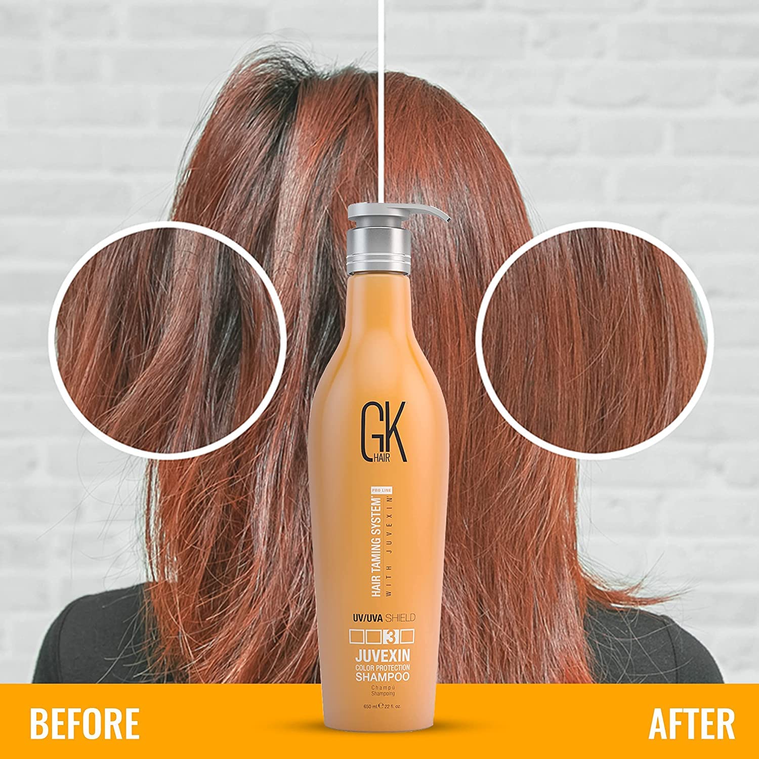 Gk Hair Global Keratin Colored Shield Shampoo (22 Fl Oz/650Ml) - Deep Cleansing Moisturizing Heat Protection For Color Treated D