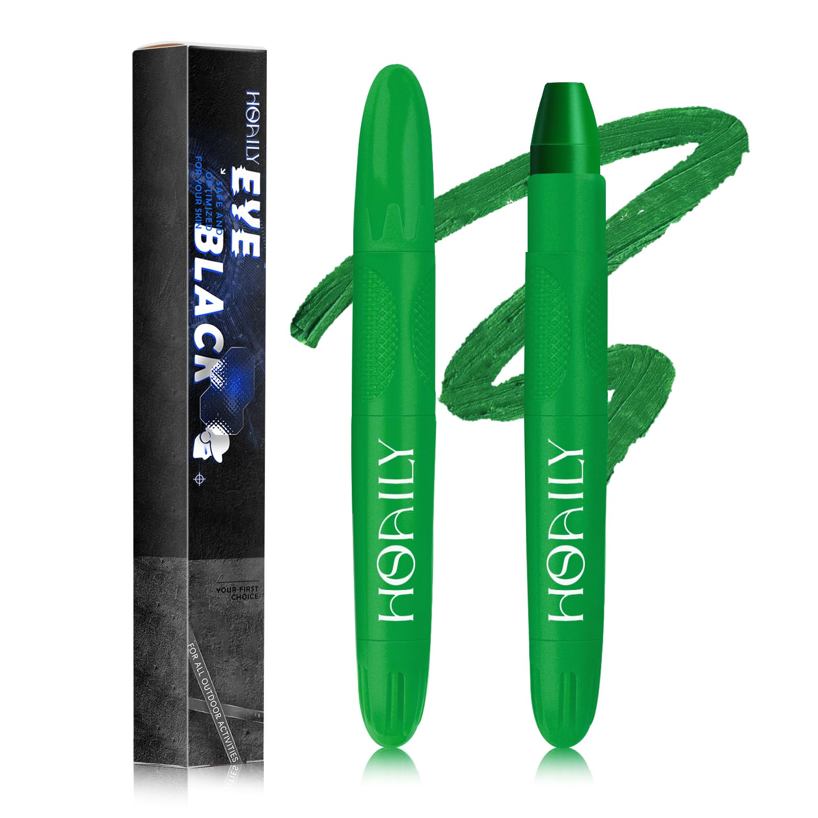 HOSAILY Eye Black Stick, Green Eyeblack Sporting Face Paint for Softball Baseball Football Lacrosse Long Lasting Cream Face Body