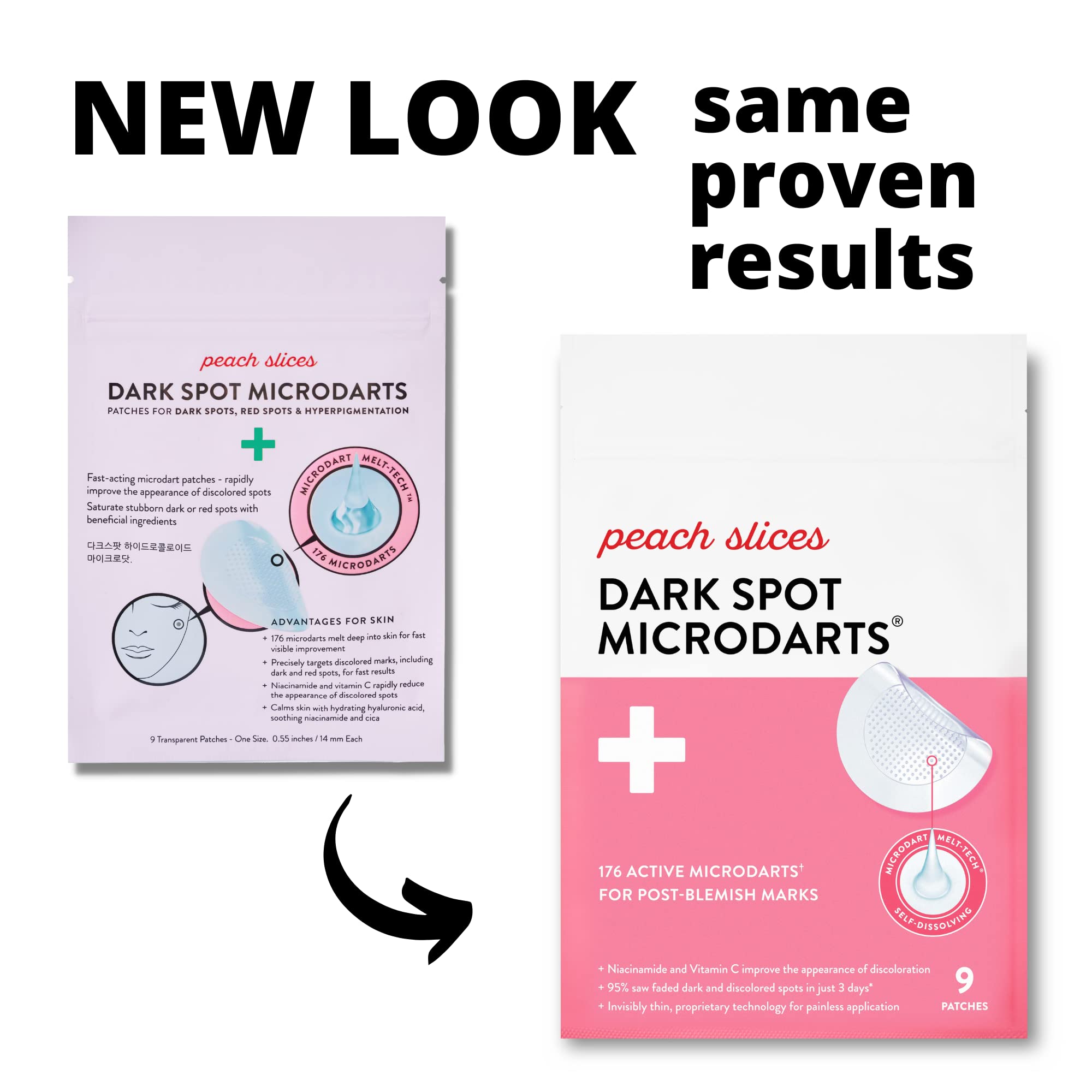 Peach Slices Dark Spot Microdarts | For Dark Spots, Post-Blemish Redness | Self-Dissolving | Niacinamide, Vitamin C, Hyaluronic