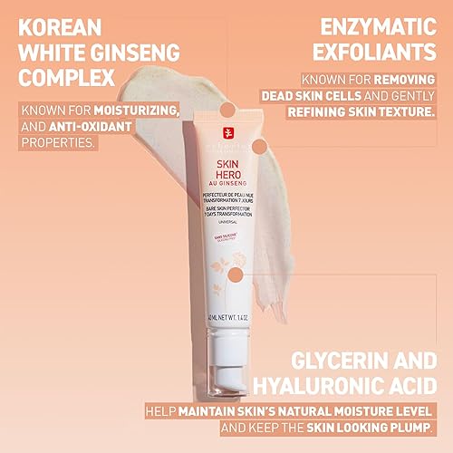 Erborian Skin Hero With White Ginseng, Facial Concealer And Makeup Primer - Non-Tinted Bare Skin Perfecting Face Moisturizer Smo