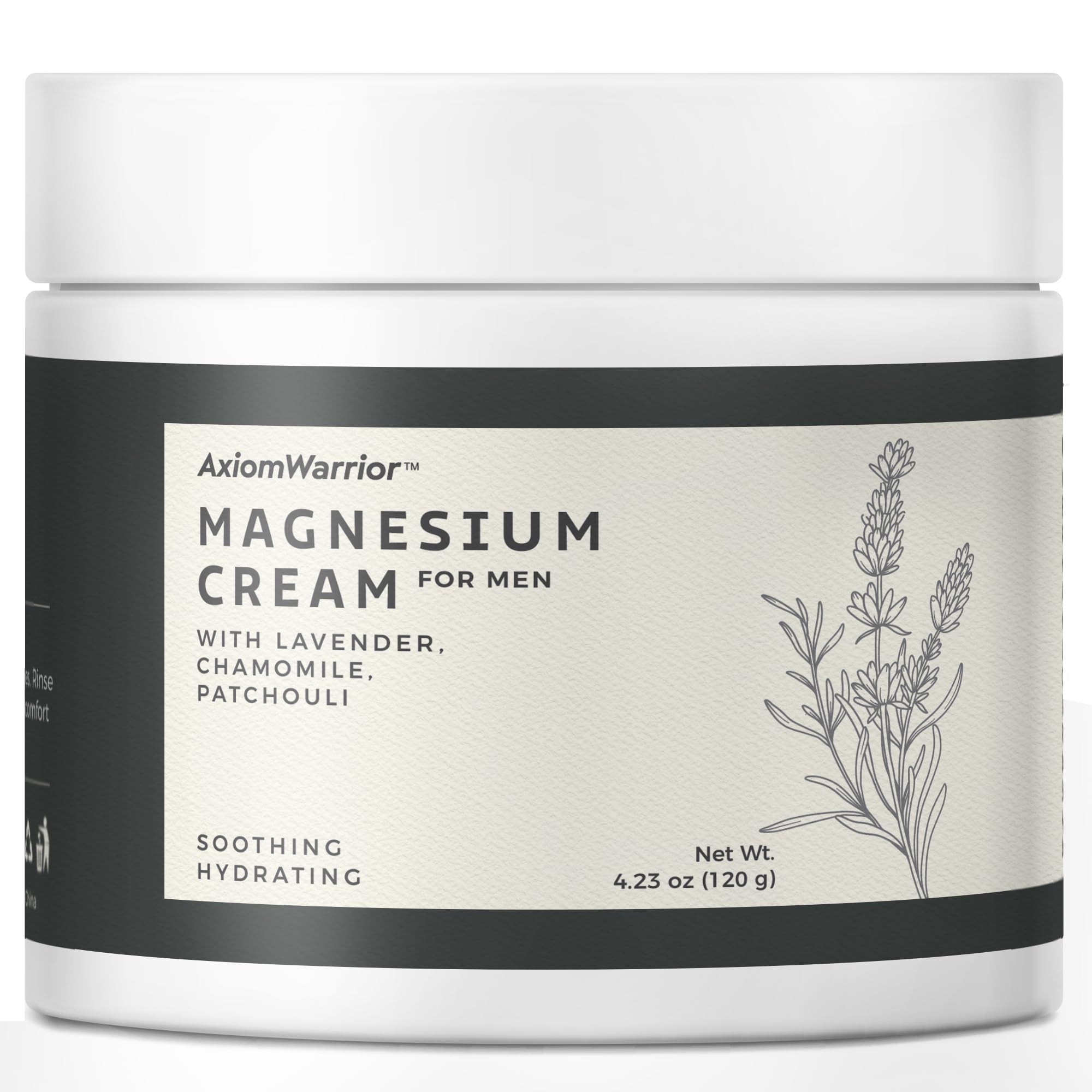 AxiomWarrior Magnesium Cream for Sleep & Leg Cramps: Soothing Magnesium Lotion with Lavender, Chamomile, Patchouli for Body  Ca