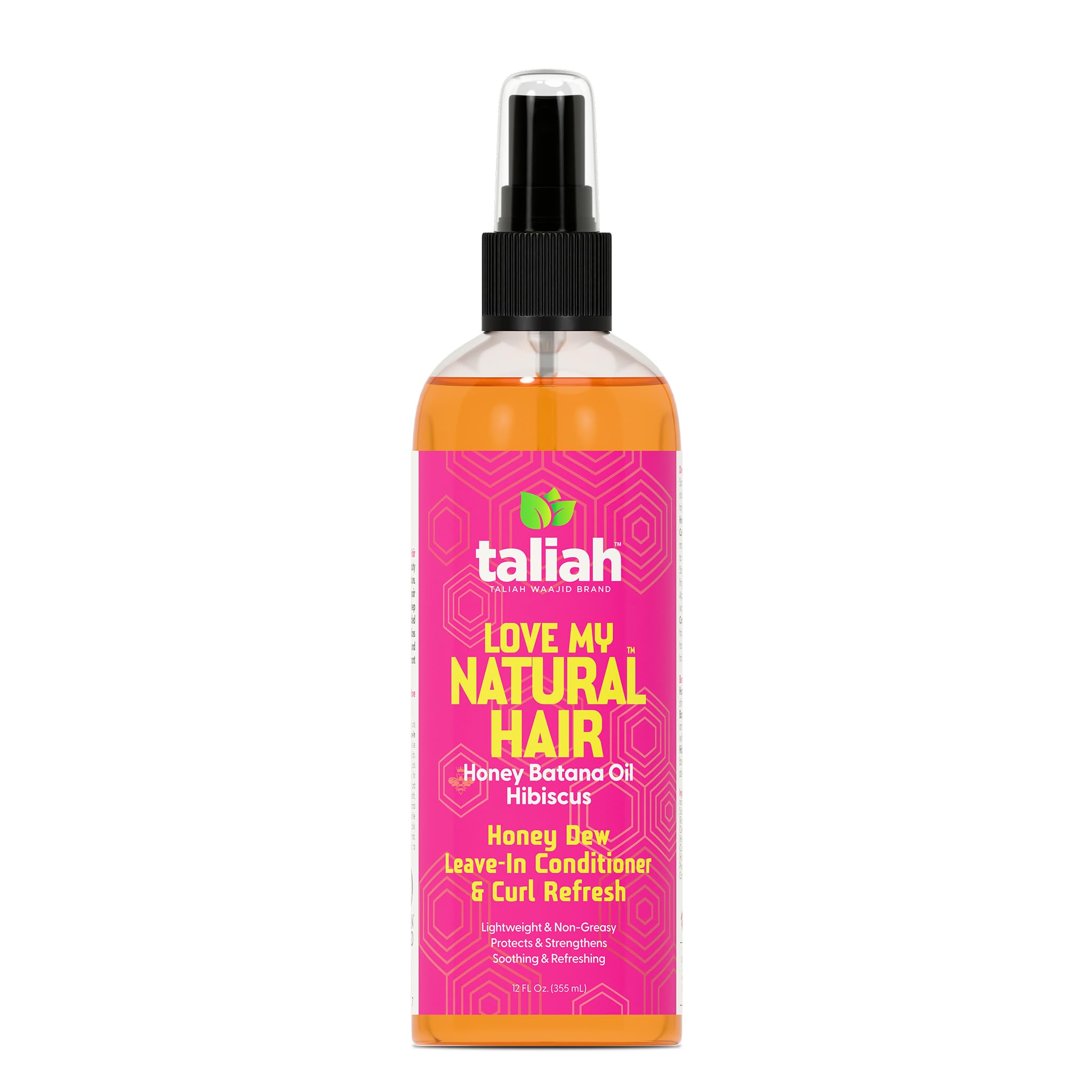 Taliah Waajid Love My Natural Hair Honey Dew Leave-In Conditioner & Curl Refresh 12oz - Moisturizing Spray with Honey & Batana O