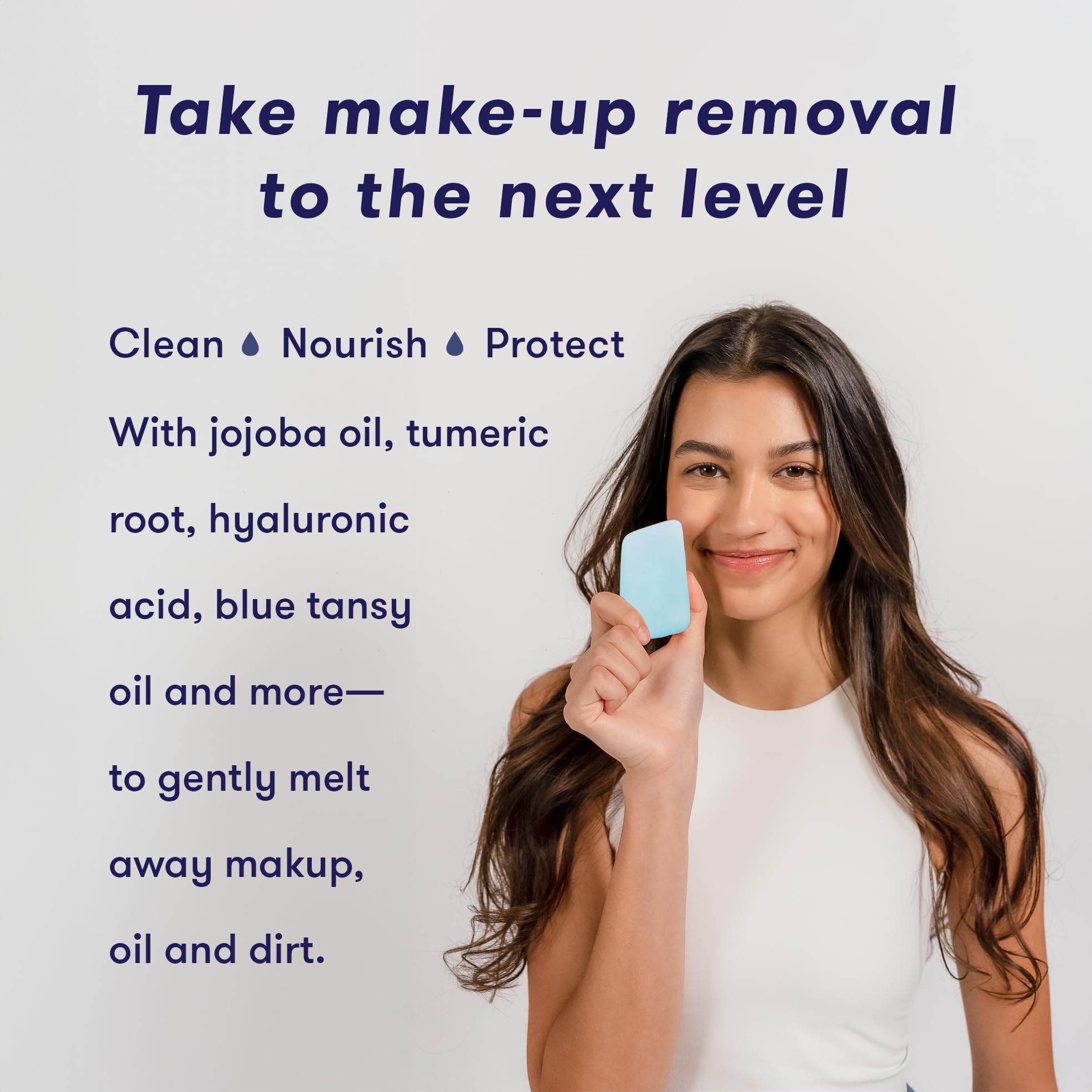 HIBAR Solid Cleansing Oil Bar - Natural Makeup Remover - Melts Makeup, Sunscreen, Dirt, Oil - Eco-Friendly, Vegan, Paraben-Free,