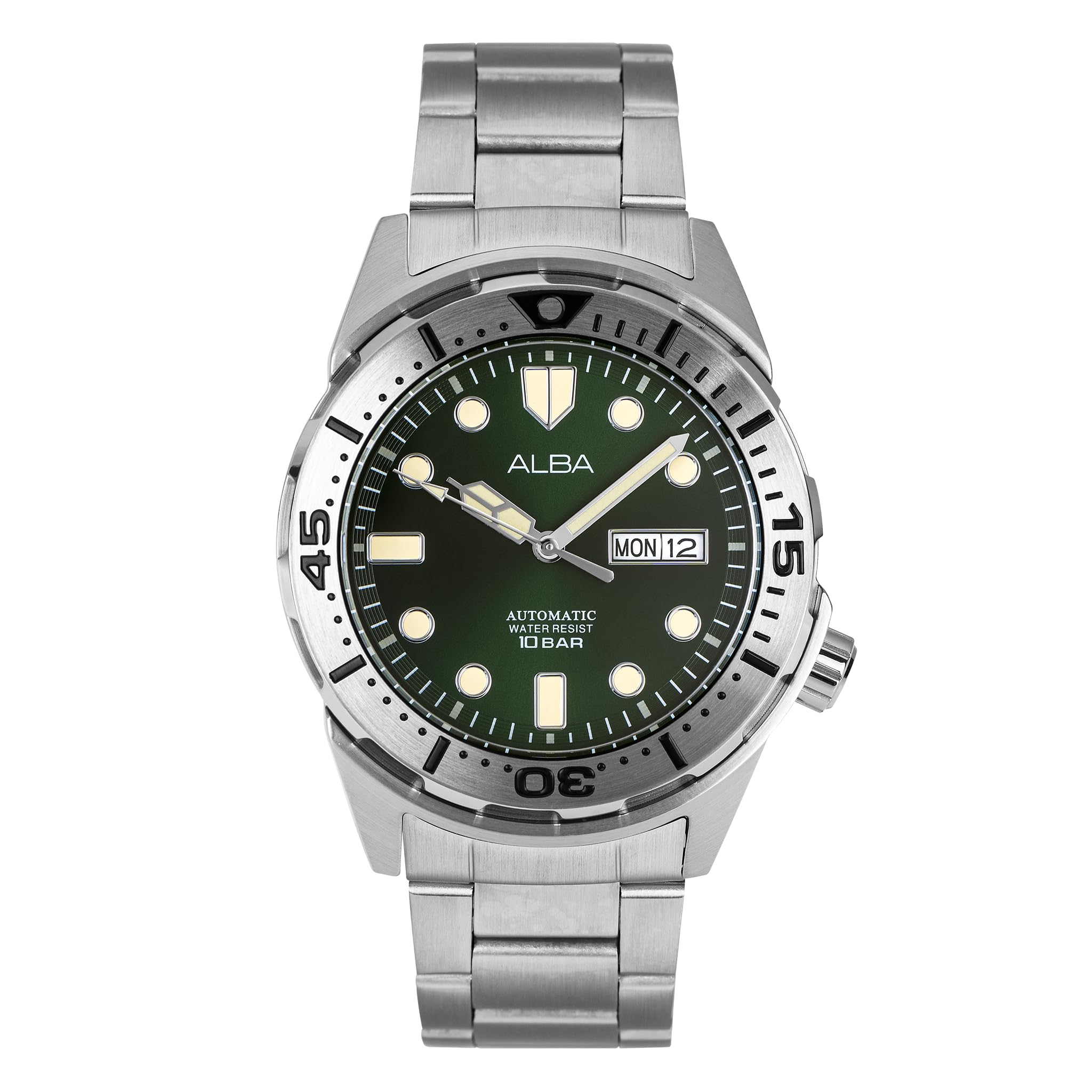 Alba Mens Al4371X1 Green Patterned Dial Mechanical Analog Watch