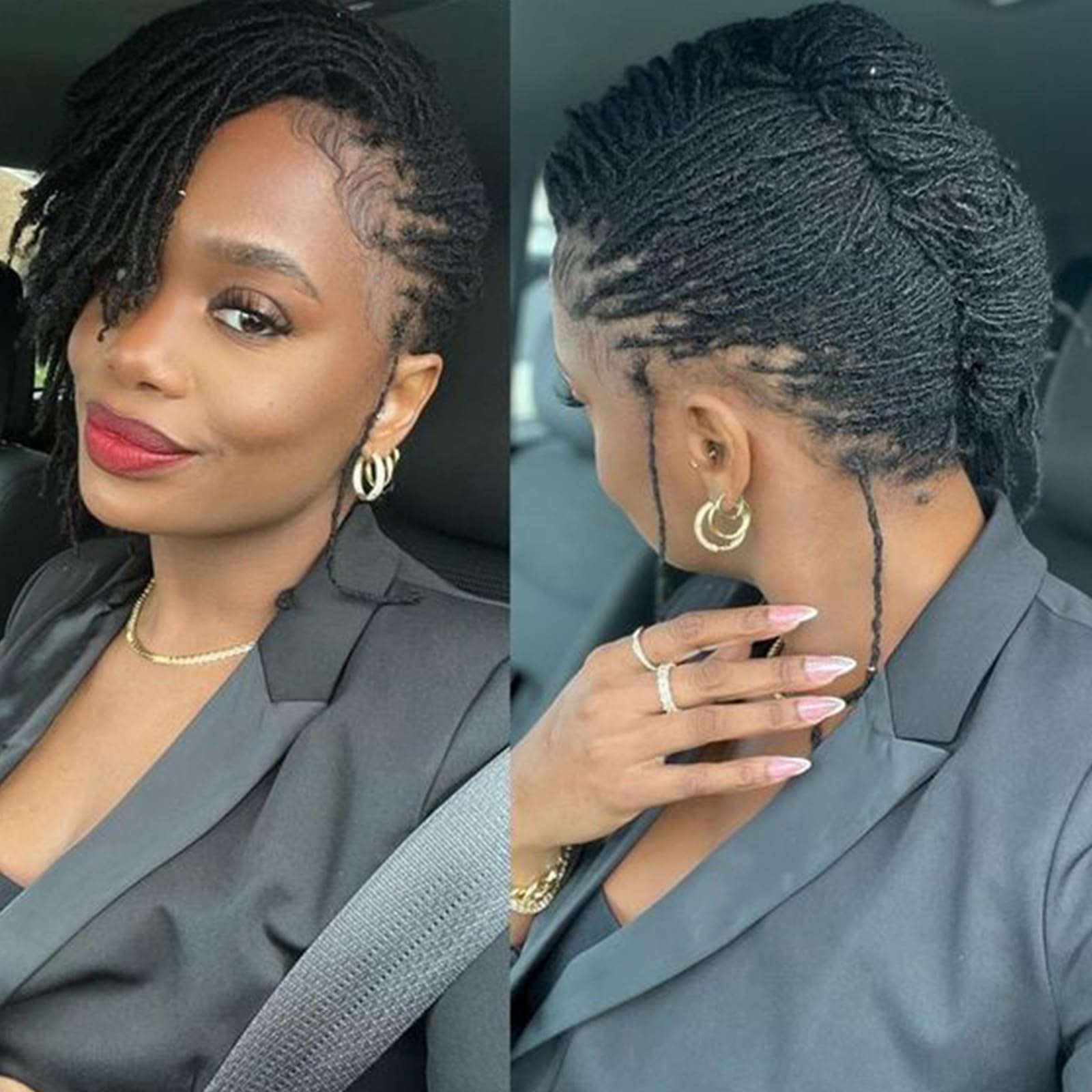 4 inch Loc Extension Human Hair 60 Strands 0.2cm Width 100% Full Handmade Permanent Loc Extension Human Hair for Women/Men Can B