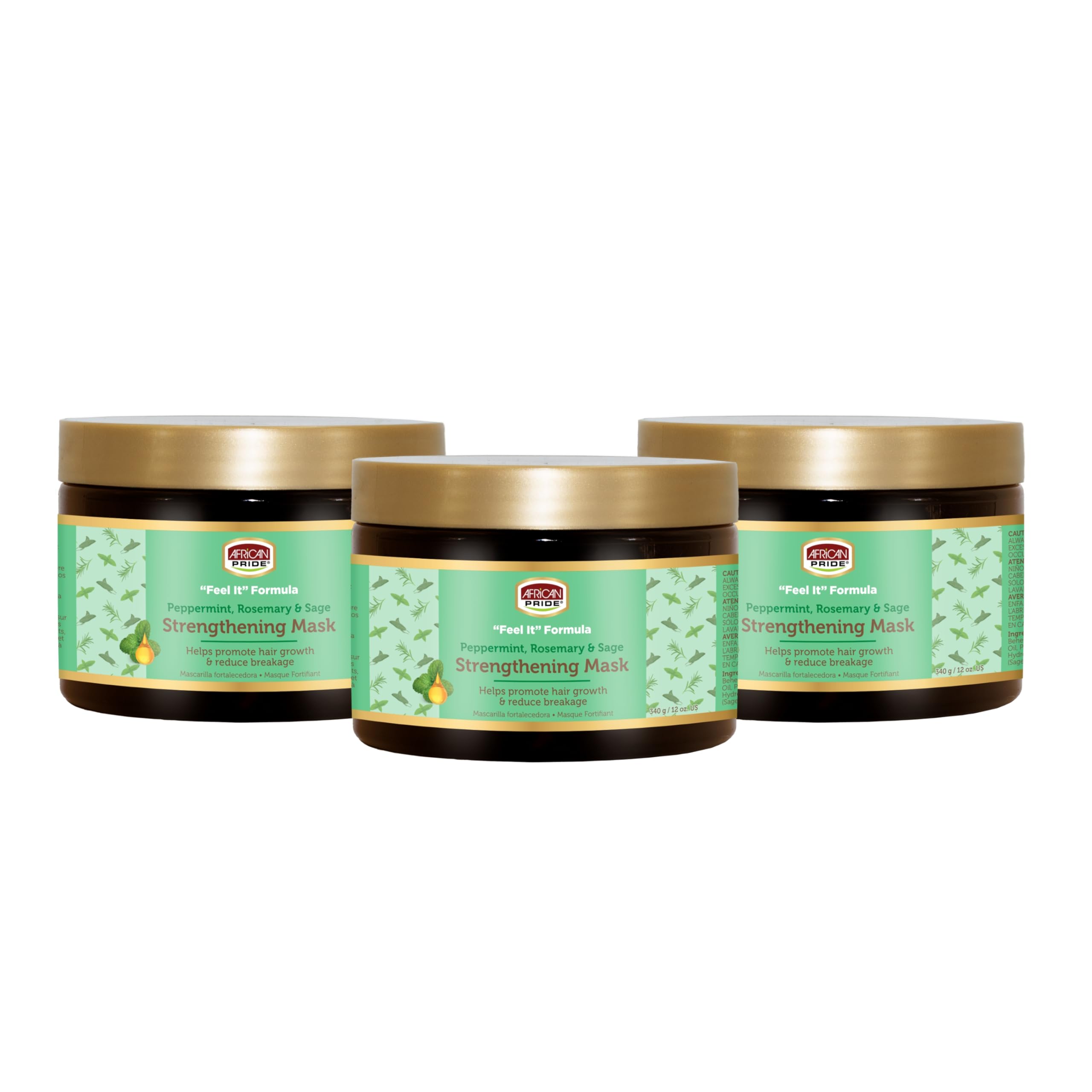 African Pride Feel It Formula, Hair Strengthening Mask - Peppermint, Rosemary, & Sage - Aids Growth, Nourishing Treatment for Sp