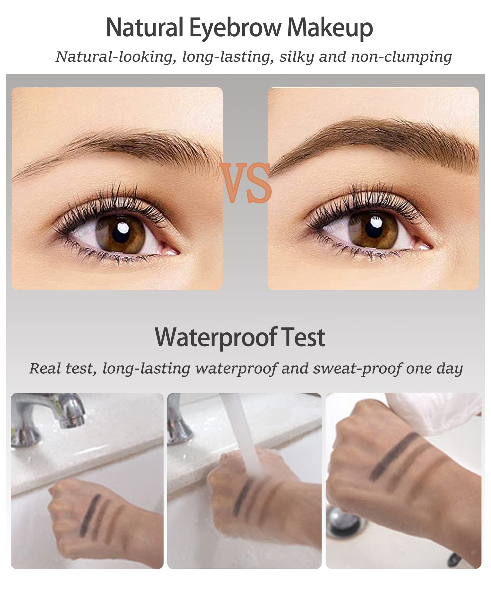 Eyebrow Powder Makeup Kit-3 Colors Eye Brow Powder Palette Long-Lasting Waterproof, Grey Brown Series Brow Filler, Fill & Sculpt