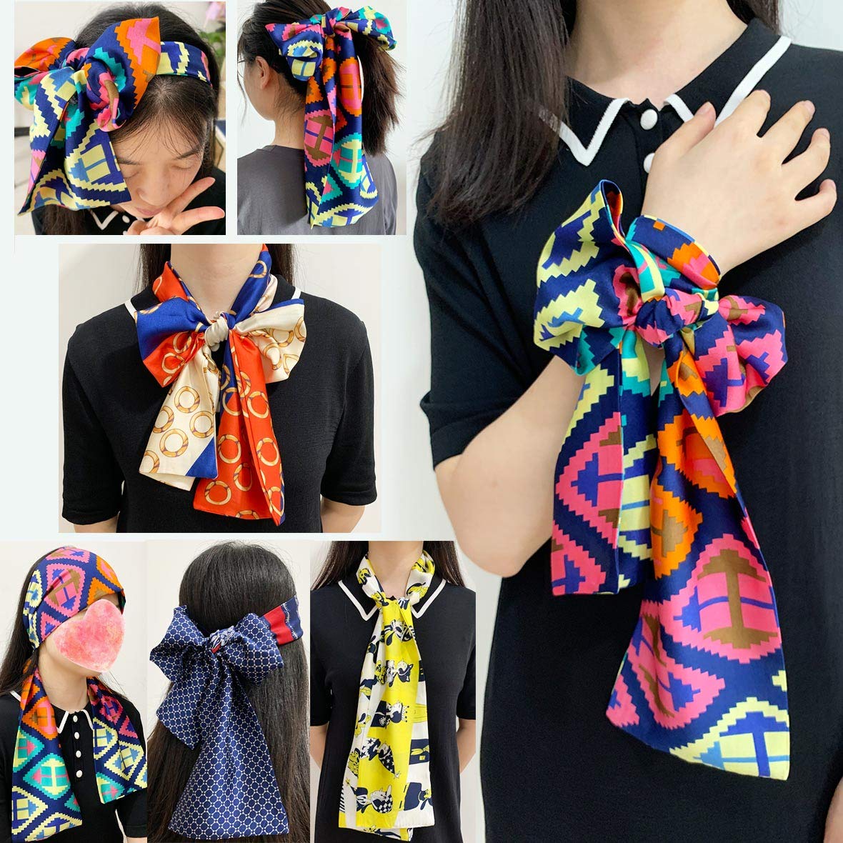 Xtrend Satin Edge Laying Scarf Wrap Headband Edge Laying Scarf For Lace Wigs Non-Slip Hair Wrap Satin Wig Grip For Wig