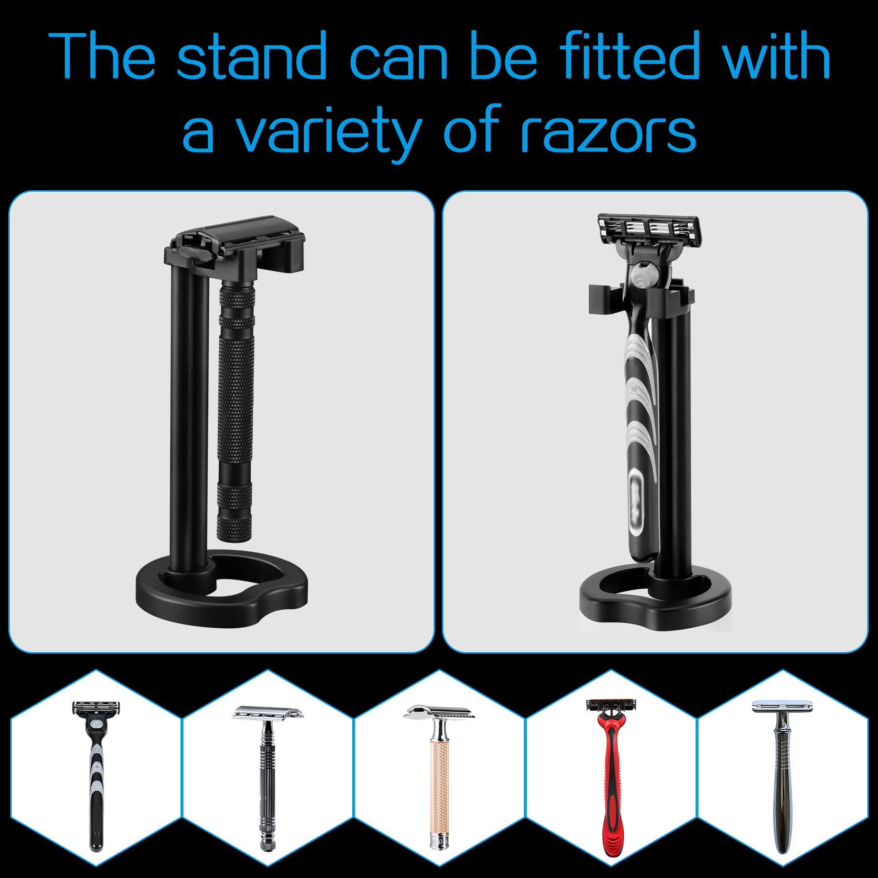 Sanwa Deluxe Razor Holder Stainless Shaving Razor Stand,Dad Gifts,Boyfriend Gifts,Husband Gifts For Him