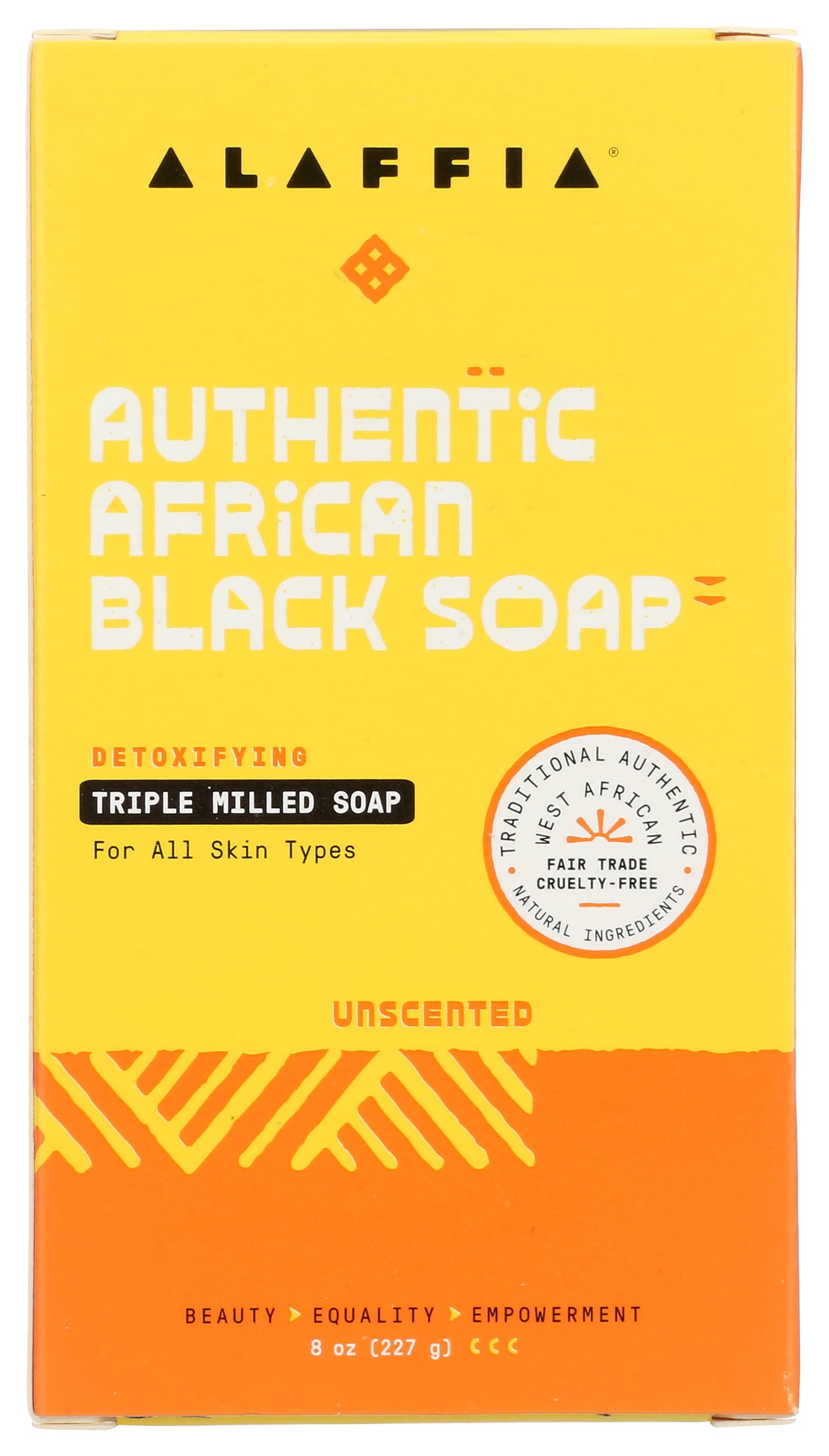 Alaffia, Soap Bar Triple Milled Authentic Afrcn Blk Unsntd, 8 Ounce