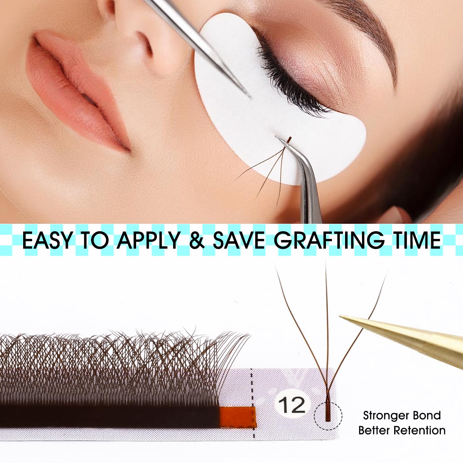 Vavalash Brown W-Shaped Eyelash Extension Brown 3D Premade Fans 0.07 D Curl Volume Lash Extensions Easy Fanning Lashes Matte Bro