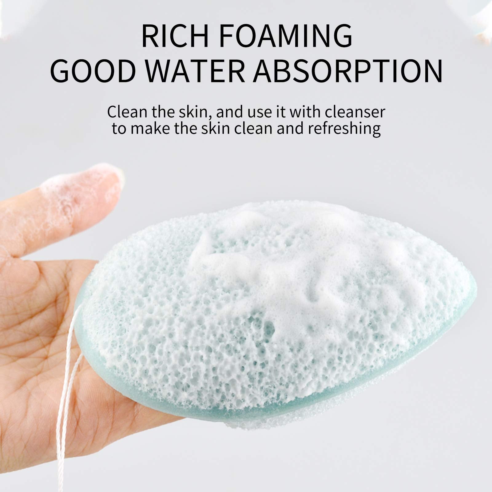 Dageda 2 Pcs Konjac Facial Sponge, Deep Pore Cleansing And Exfoliating Blackheads, Daily Facial Cleansing, Makeup Remover, Glove
