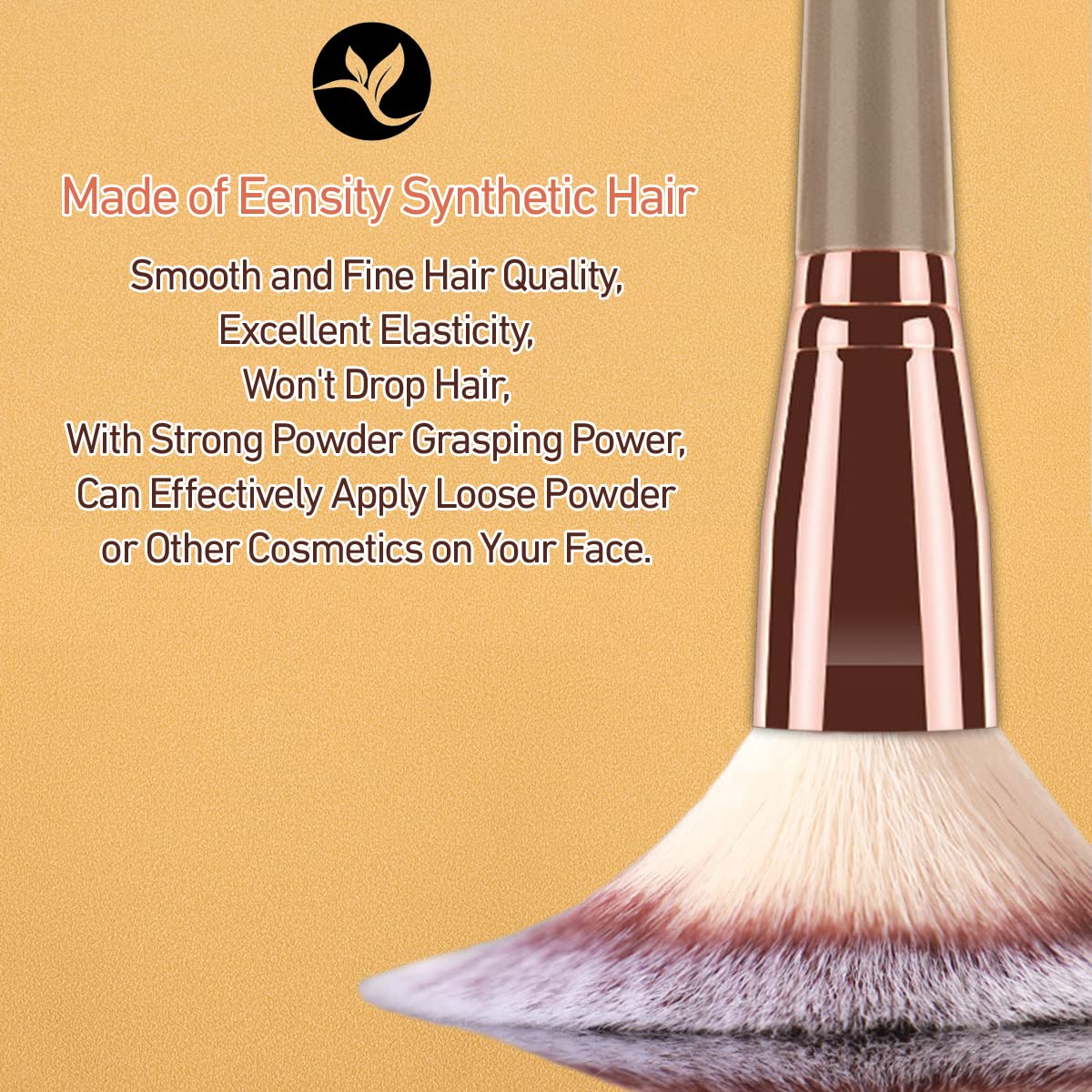KINGMAS Double-ended Angled/Round Top Foundation Makeup Brush - Synthetic Hair, Brown, 1 Count for Liquid and Powder Cosmetics